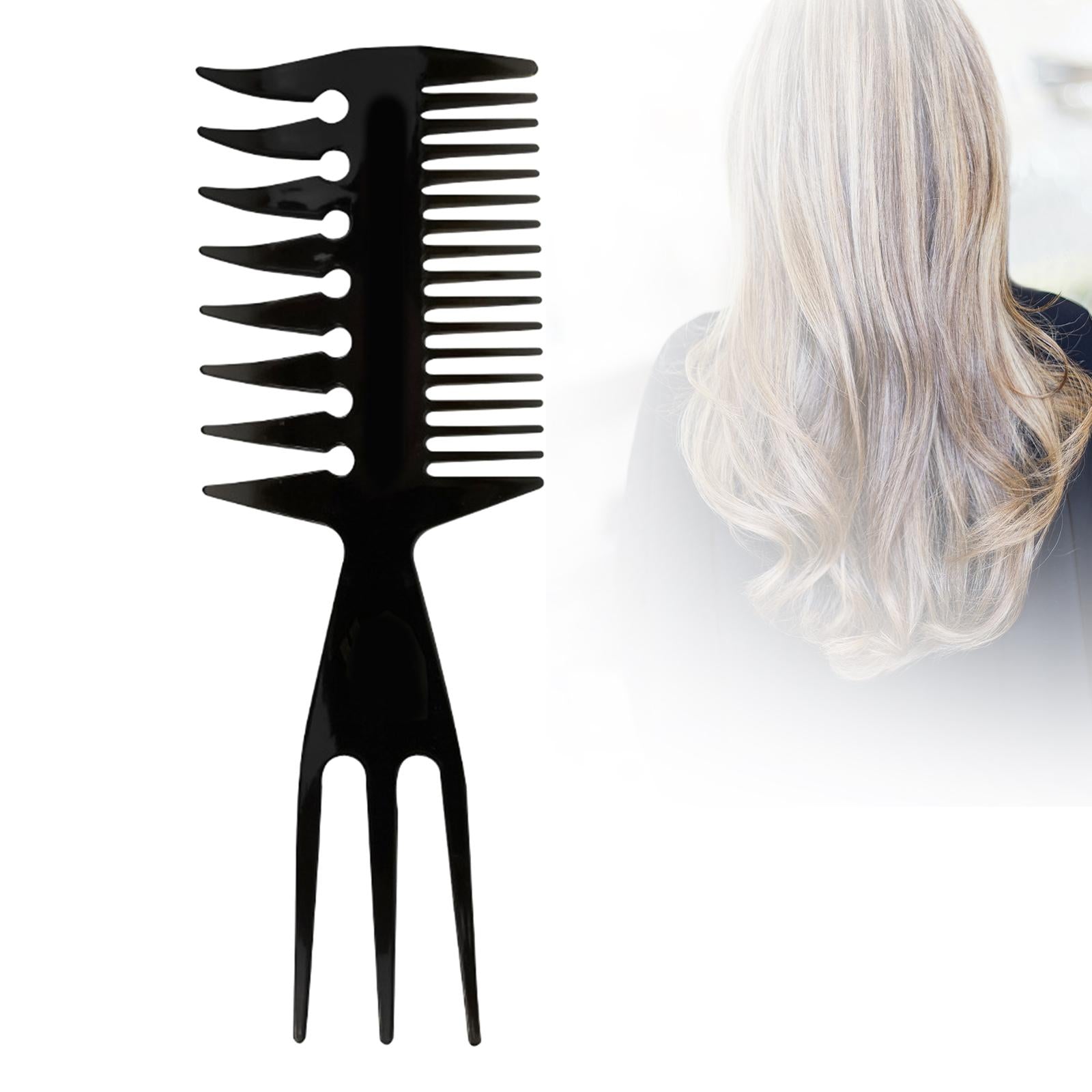 2xHairstyling Hair Pick Combs for Men's Retro Oil Head  Upgraded Fork Comb