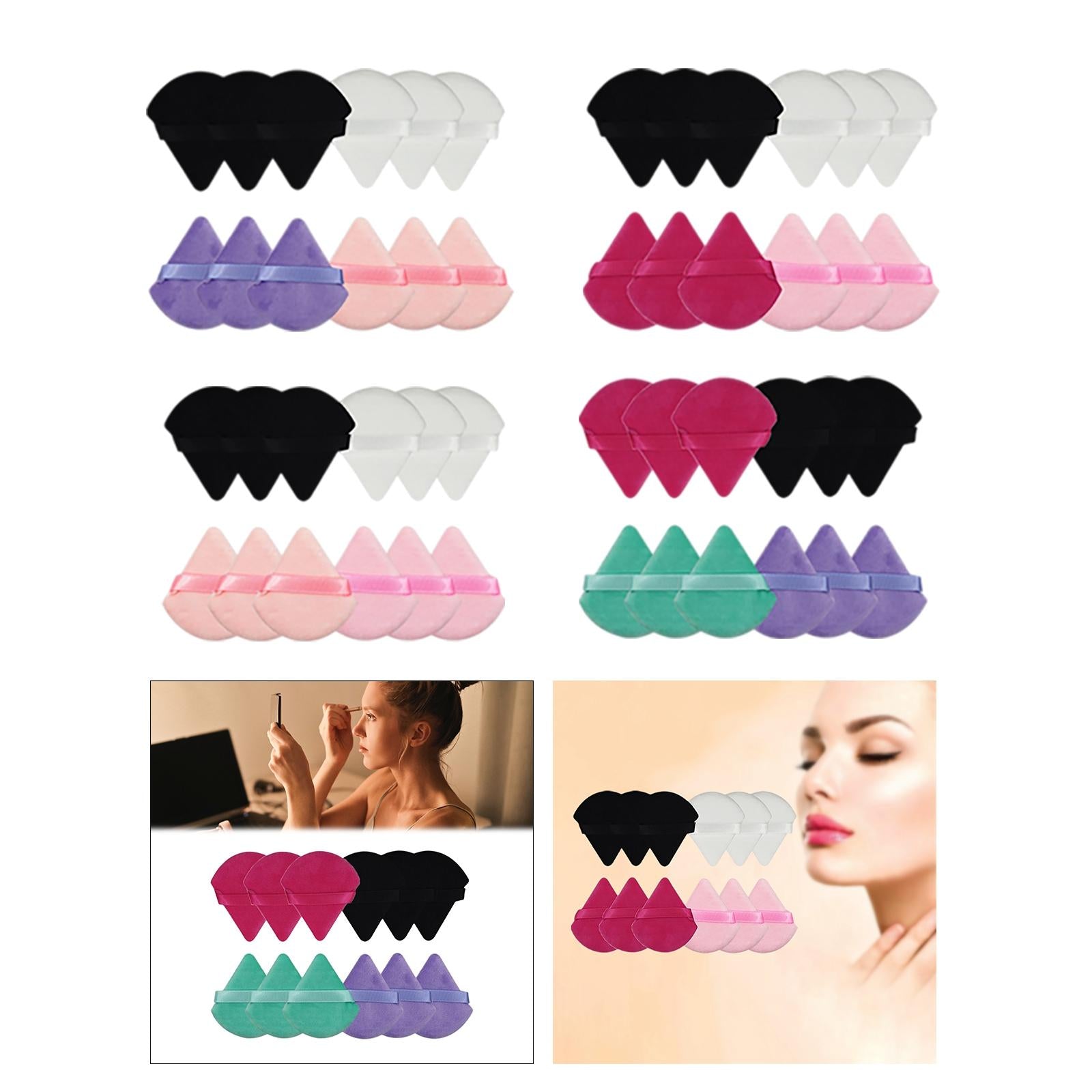 12 Pcs Triangle Powder Wedge Shape for Loose Powder Under Eyes Corners A