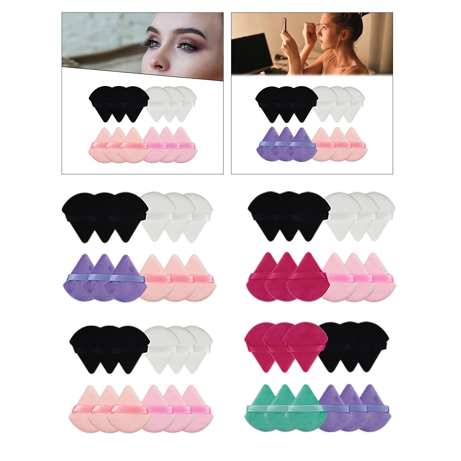 12 Pcs Triangle Powder Wedge Shape for Loose Powder Under Eyes Corners A