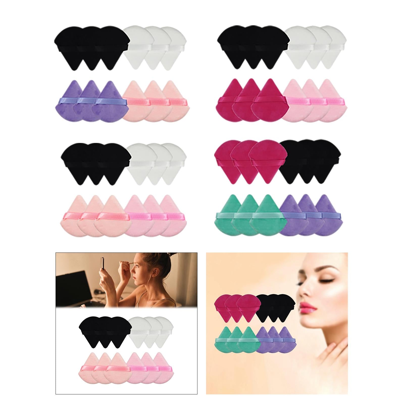 12 Pcs Triangle Powder Wedge Shape for Loose Powder Under Eyes Corners A
