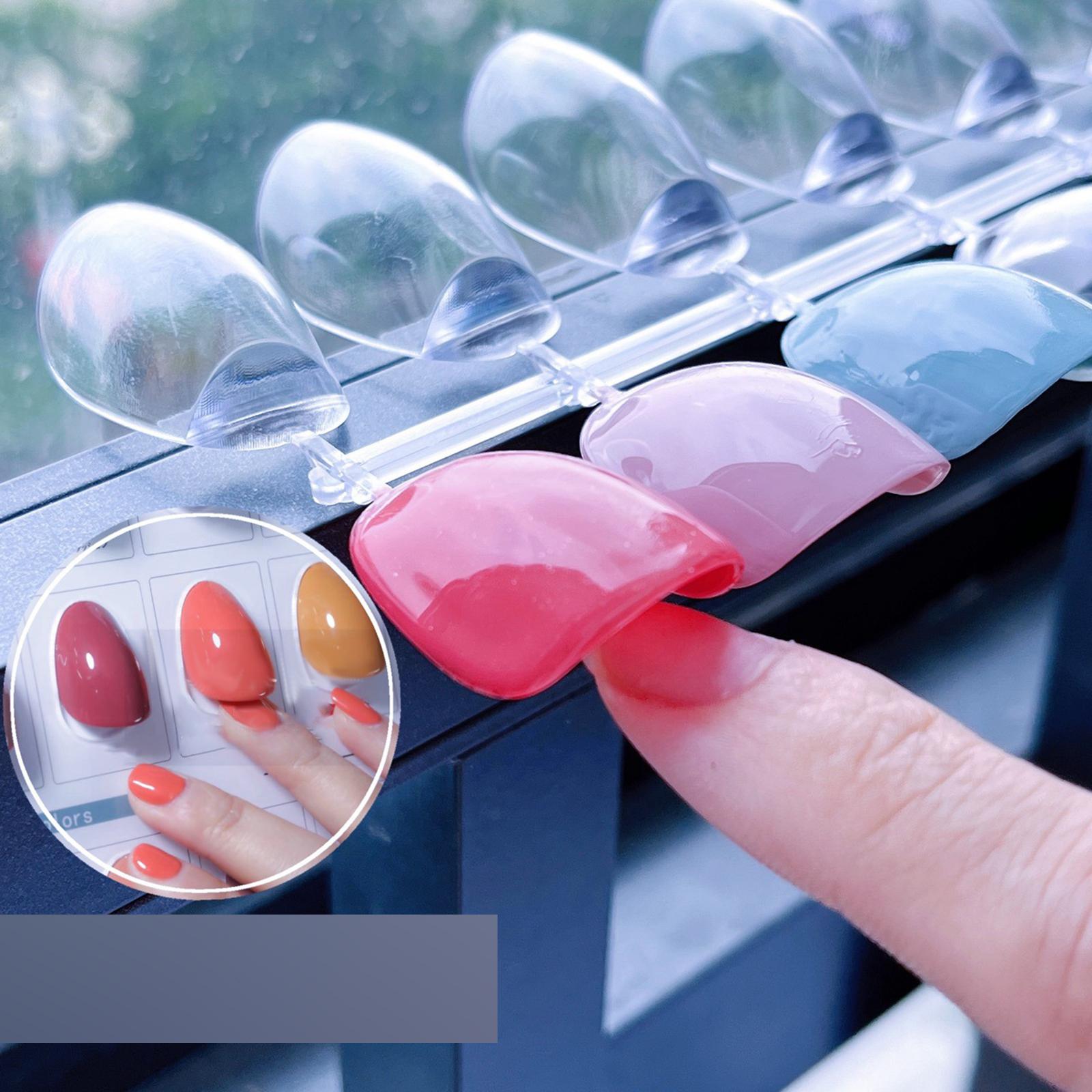 120Pcs Practice Fake Nails Color Display Sticks Full Cover for Training S