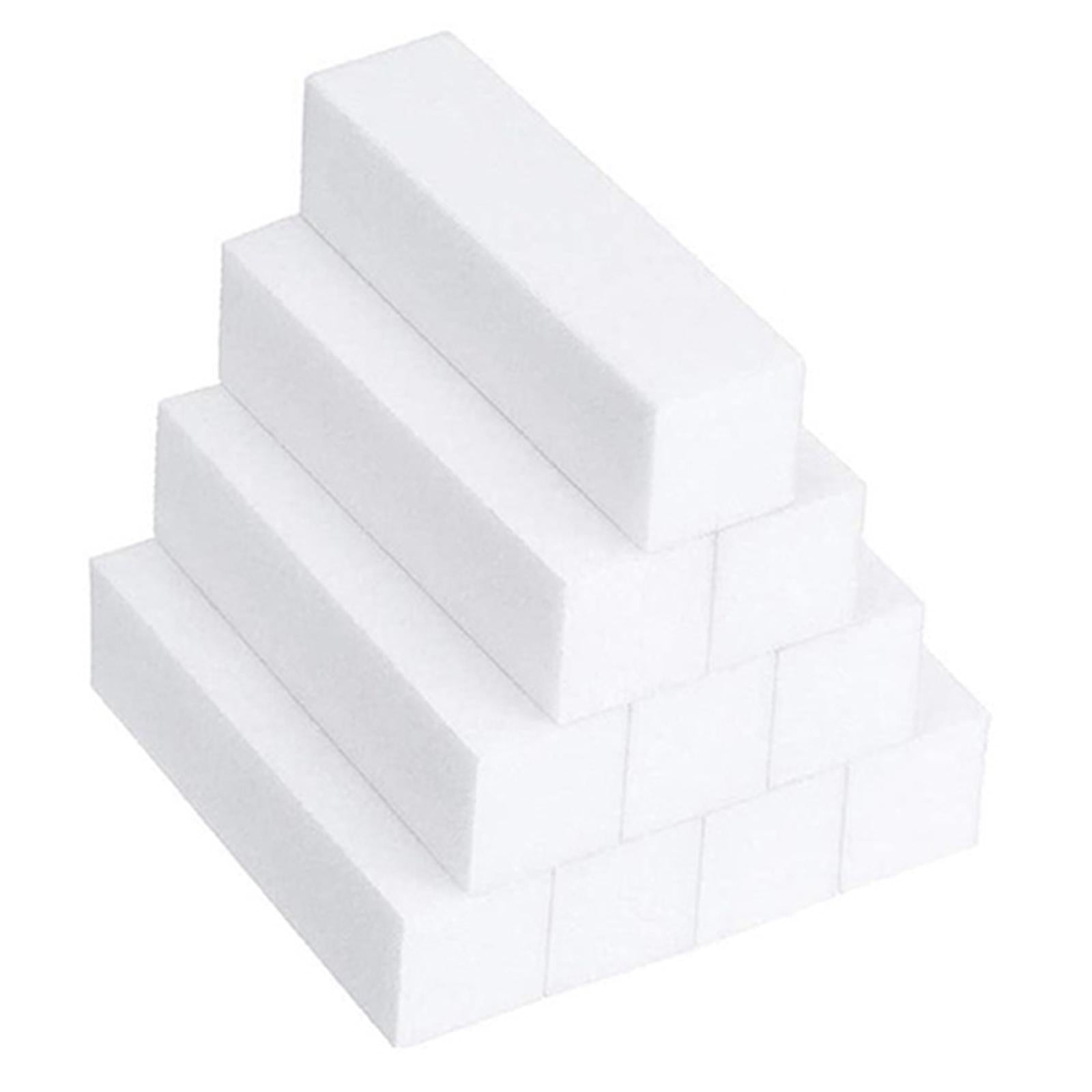 10x Nail Buffer Block 4 Sided Medium Grit White for Manicure Pedicure Salon