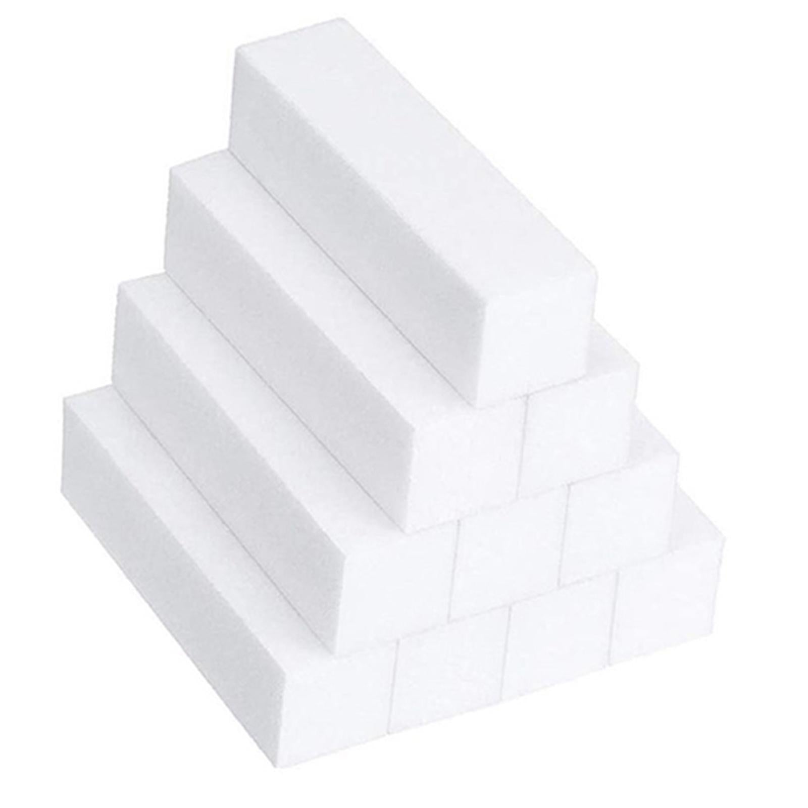 10x Nail Buffer Block 4 Sided Medium Grit White for Manicure Pedicure Salon