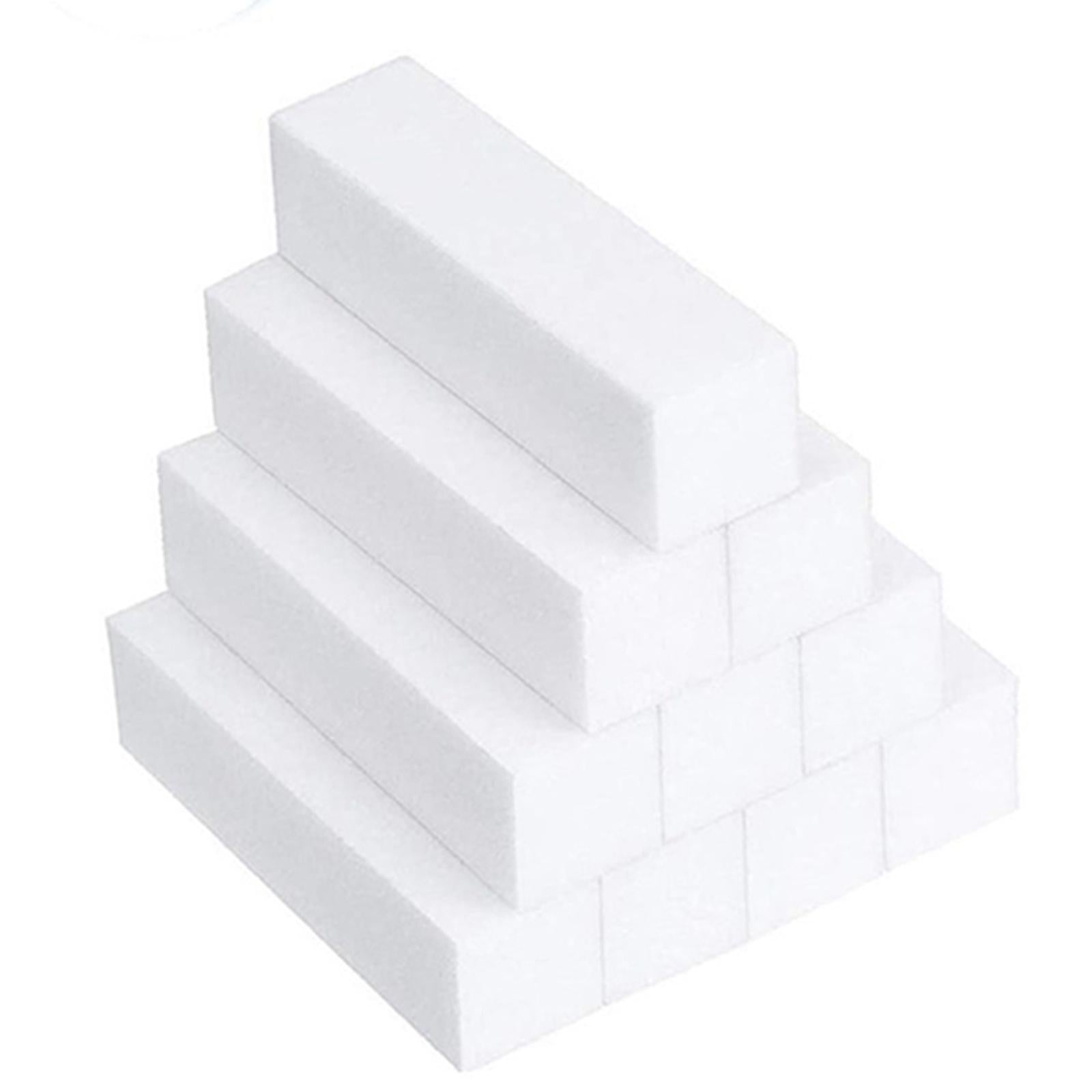 10x Nail Buffer Block 4 Sided Medium Grit White for Manicure Pedicure Salon