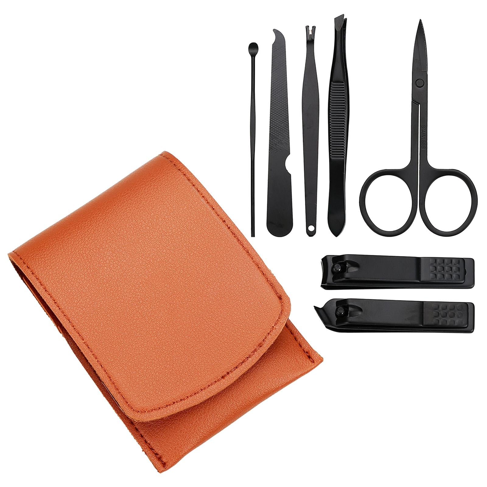 3x7Pcs Manicure Set Stainless Steel Nail Clippers Kit Care Tool Orange