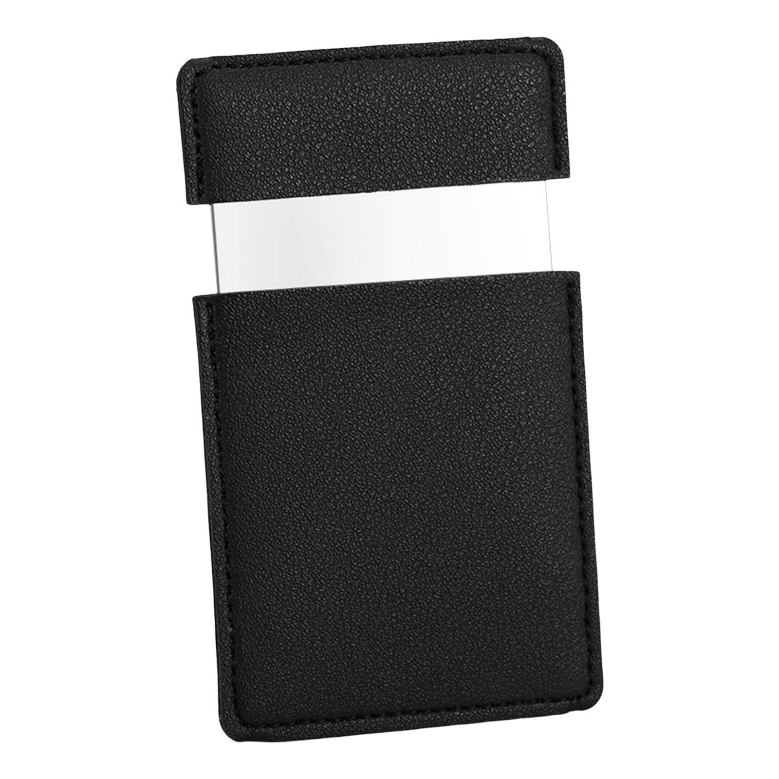 3xSquare Mini Makeup Mirror Travelling Outdoor with PU Leather Cover Black