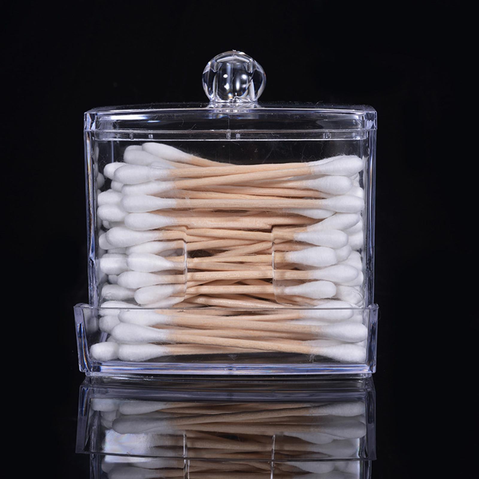 3xCotton Swabs Storage Box Portable Transparent Empty Practical Organization