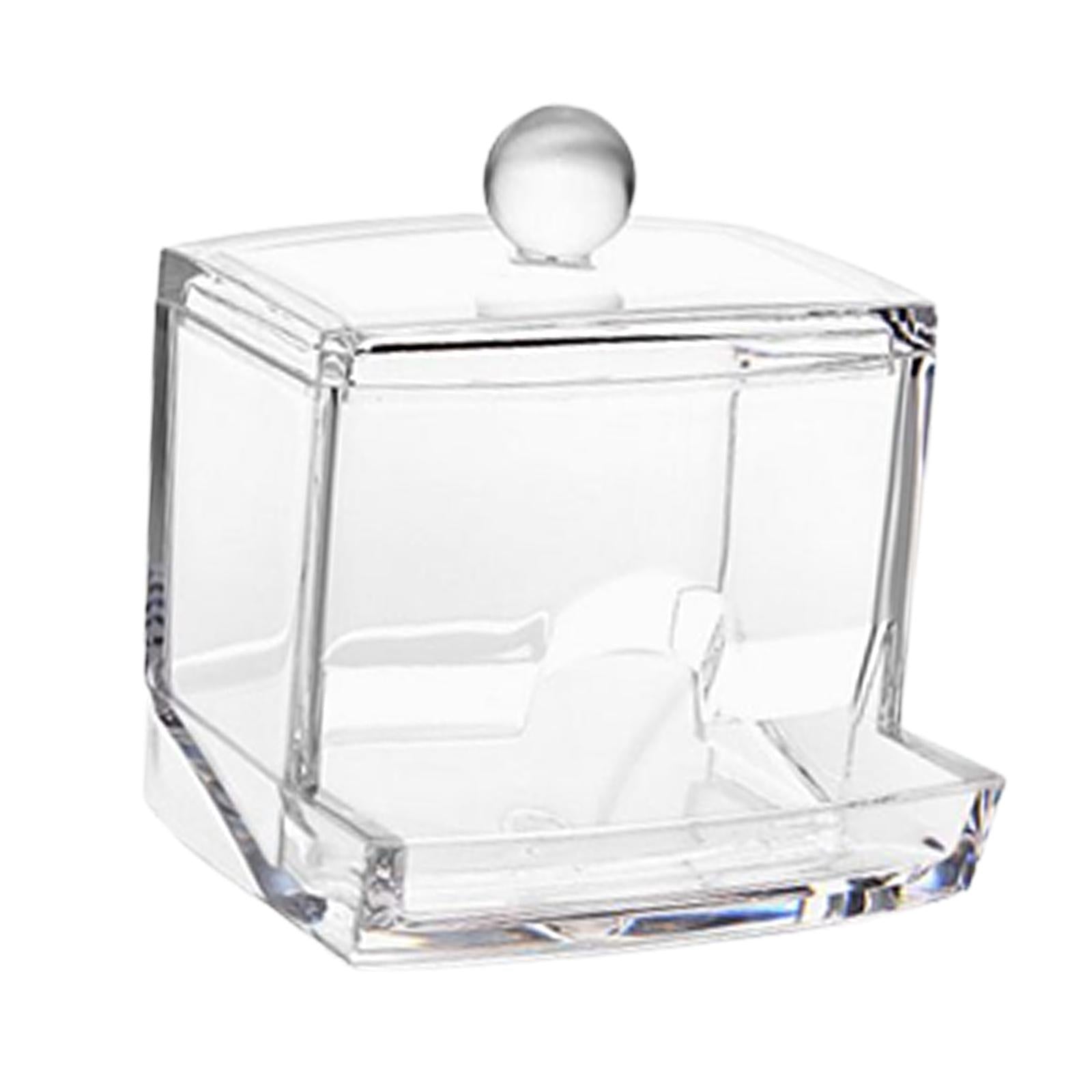 2xCotton Swabs Storage Box Portable Transparent Empty Practical Organization
