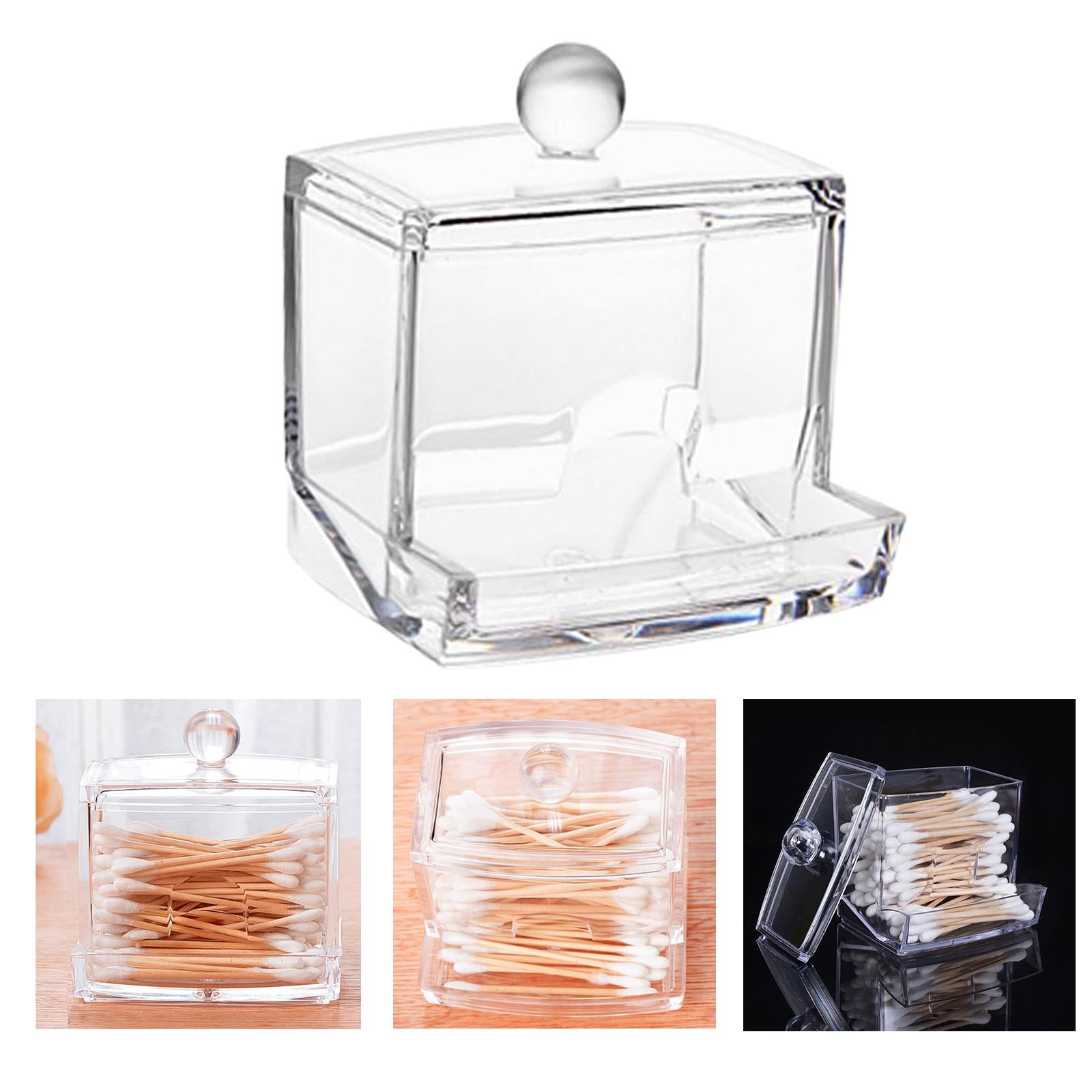 3xCotton Swabs Storage Box Portable Transparent Empty Practical Organization