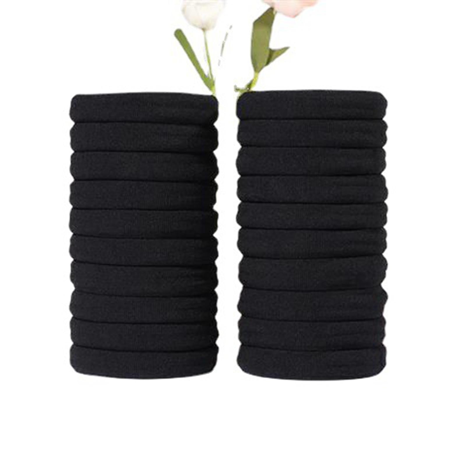 100 Pieces Black Hair Ties No Damage for Hair Pain Free for Long Hair Girls