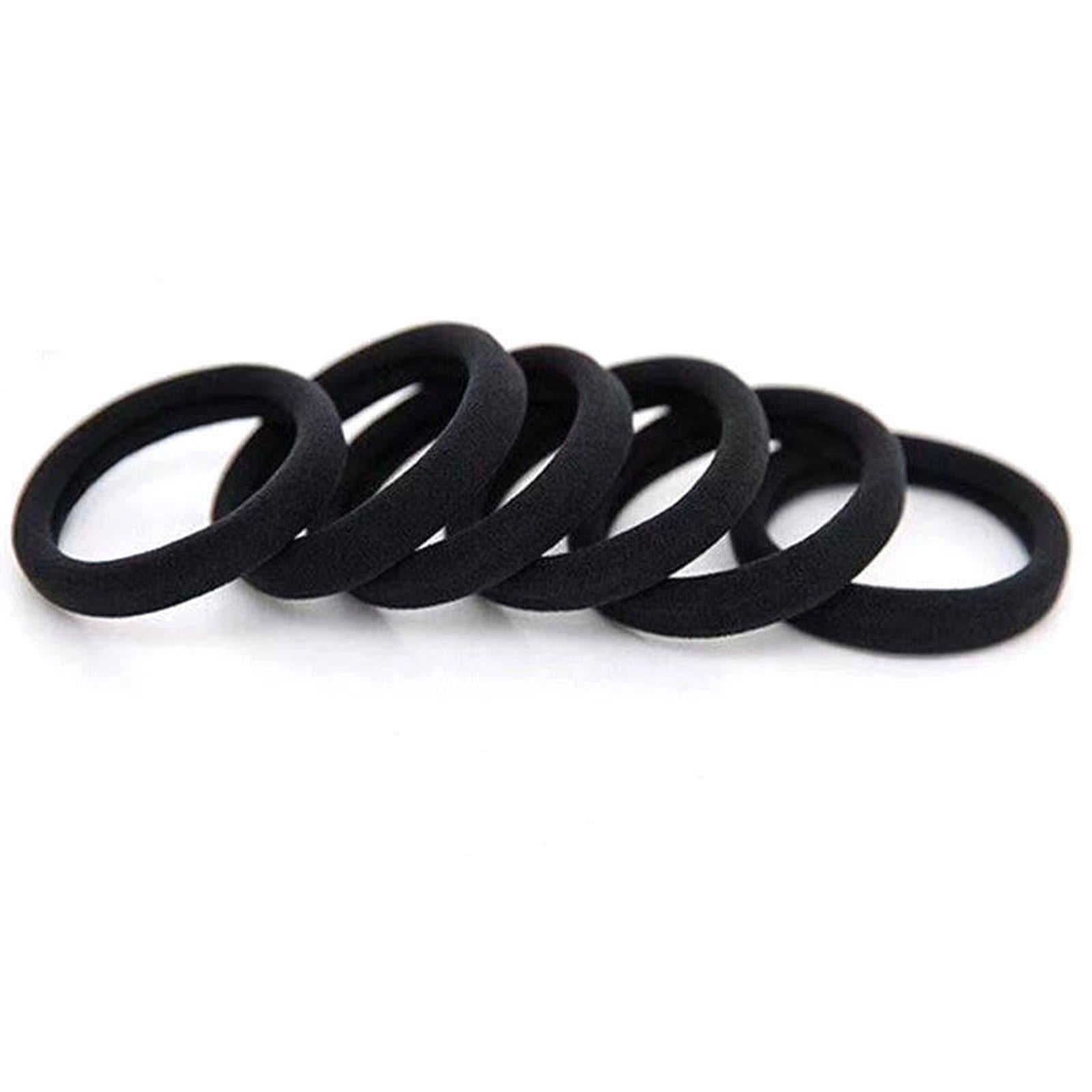 100 Pieces Black Hair Ties No Damage for Hair Pain Free for Long Hair Girls