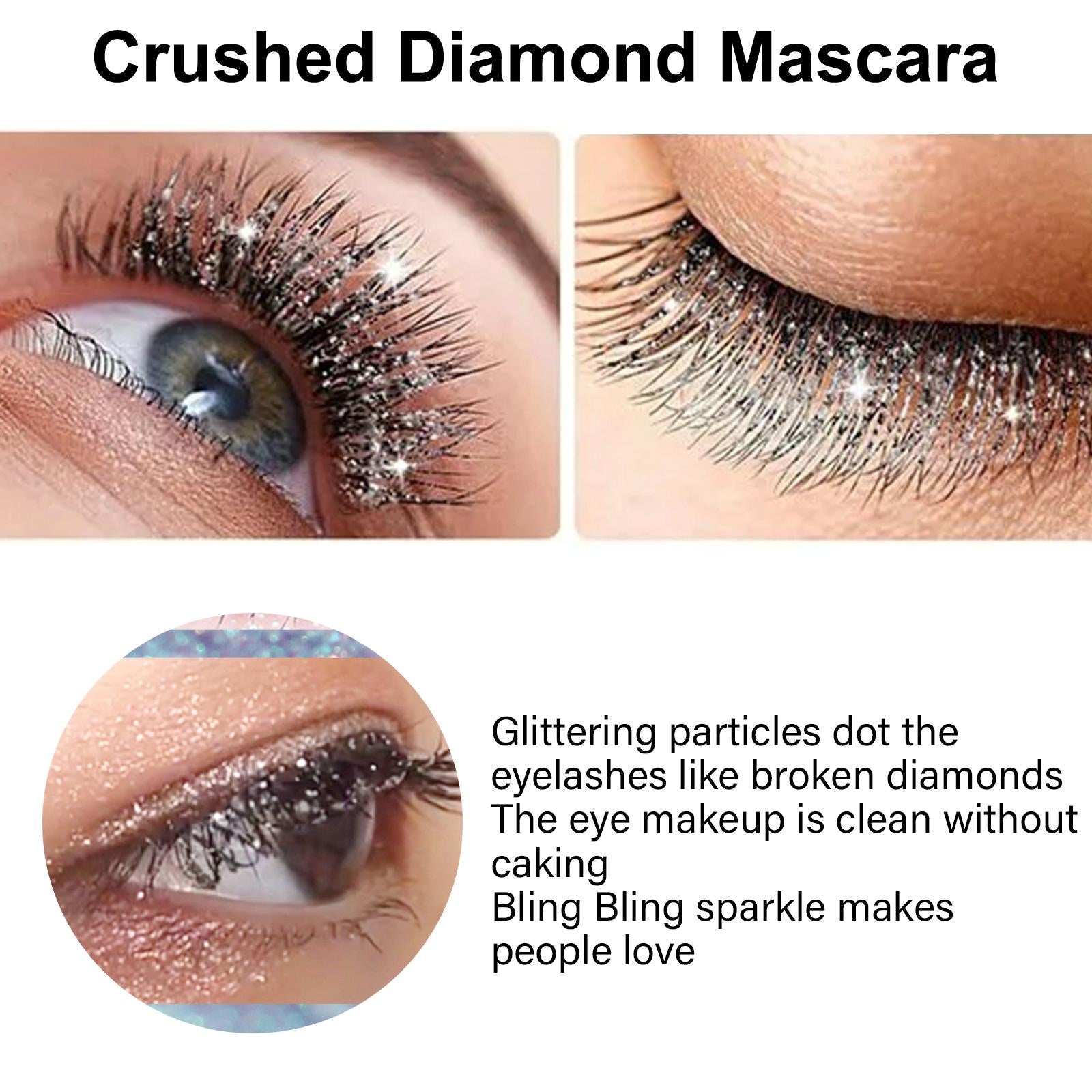 3xSparkling Diamond Glitter Mascara Easy to Remove Waterproof for Parties