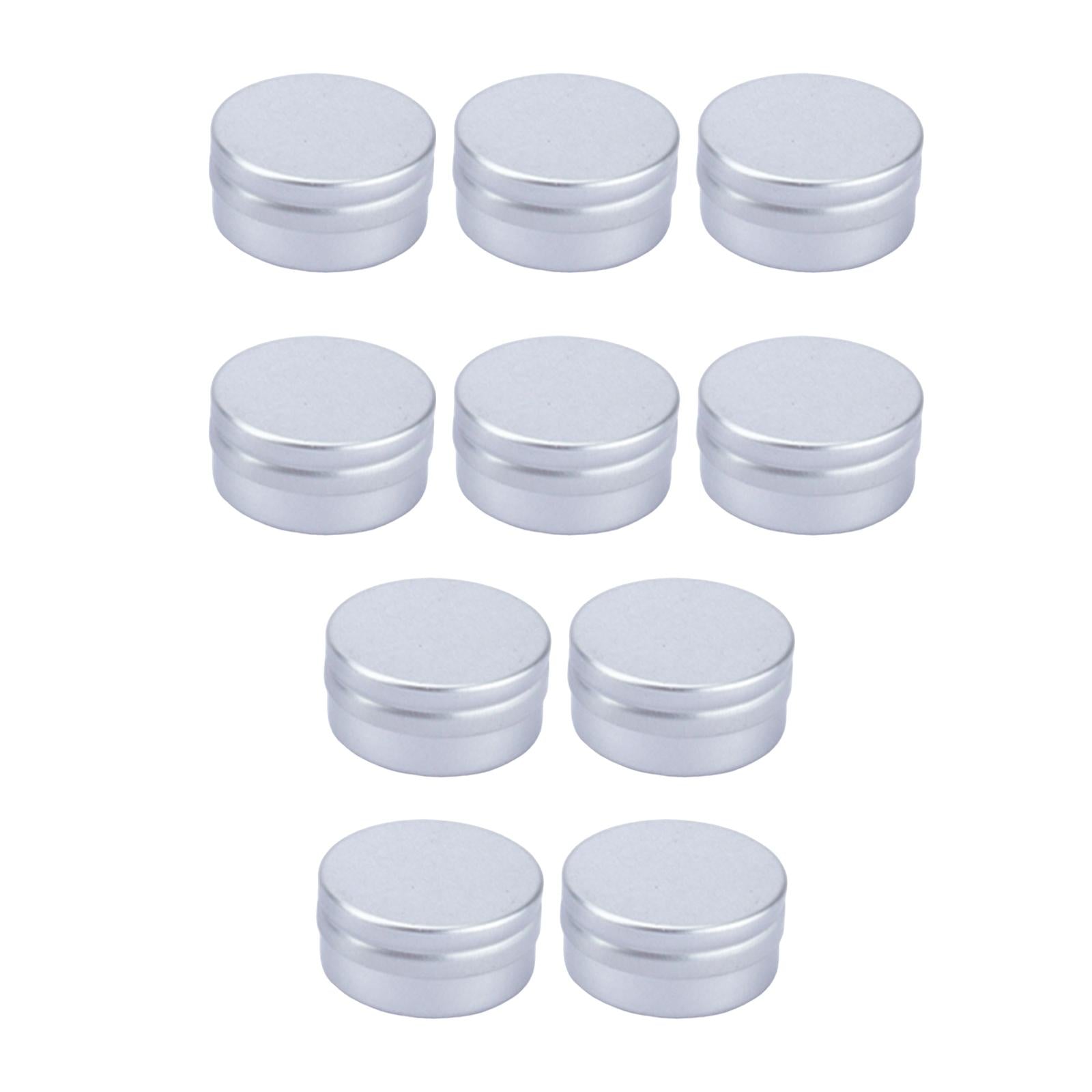 10x Screw Top Round Aluminum Tins with Screw Caps for Cosmetic DIY Salve