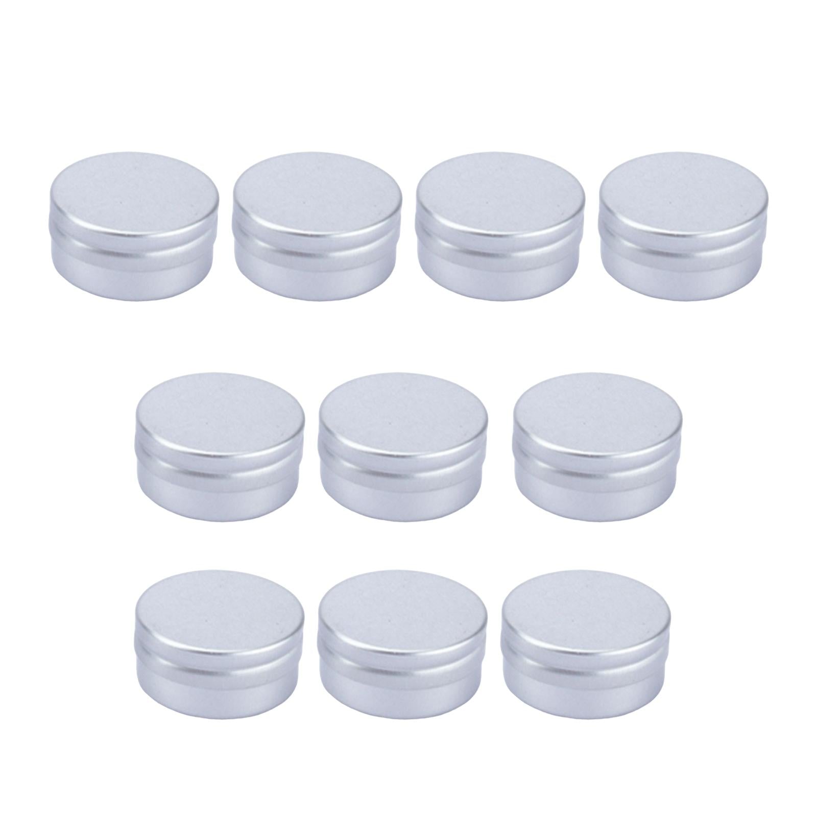 10x Screw Top Round Aluminum Tins with Screw Caps for Cosmetic DIY Salve