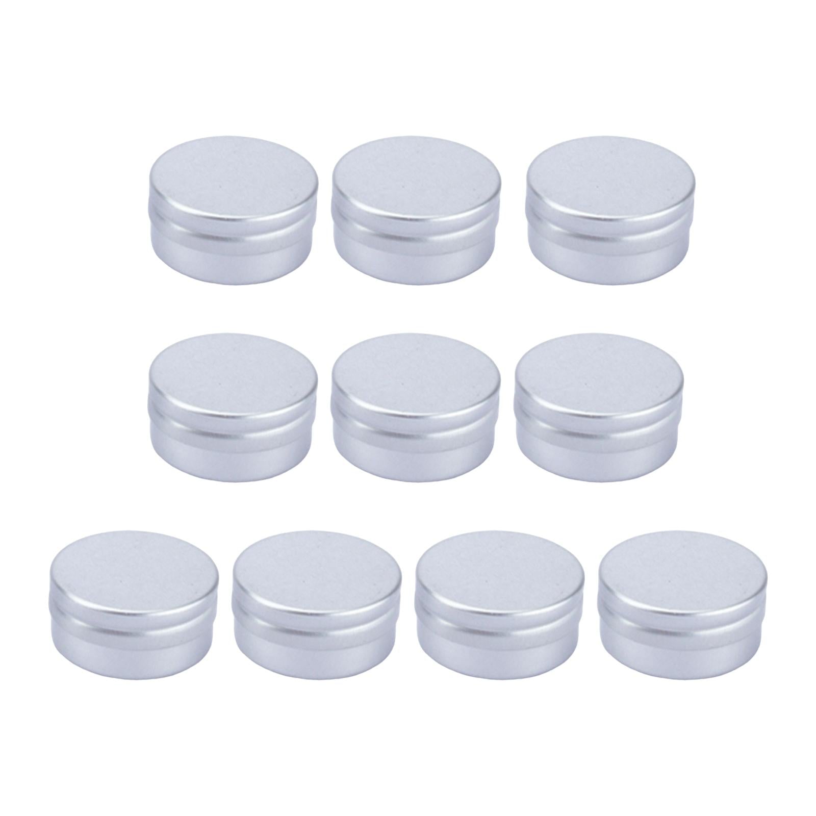 10x Screw Top Round Aluminum Tins with Screw Caps for Cosmetic DIY Salve