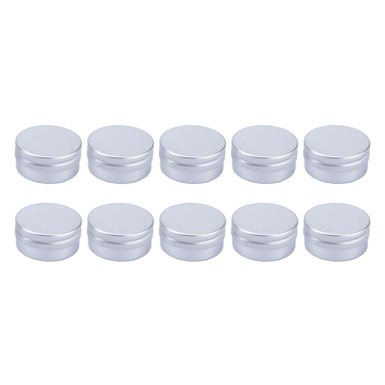 10x Screw Top Round Aluminum Tins with Screw Caps for Cosmetic DIY Salve