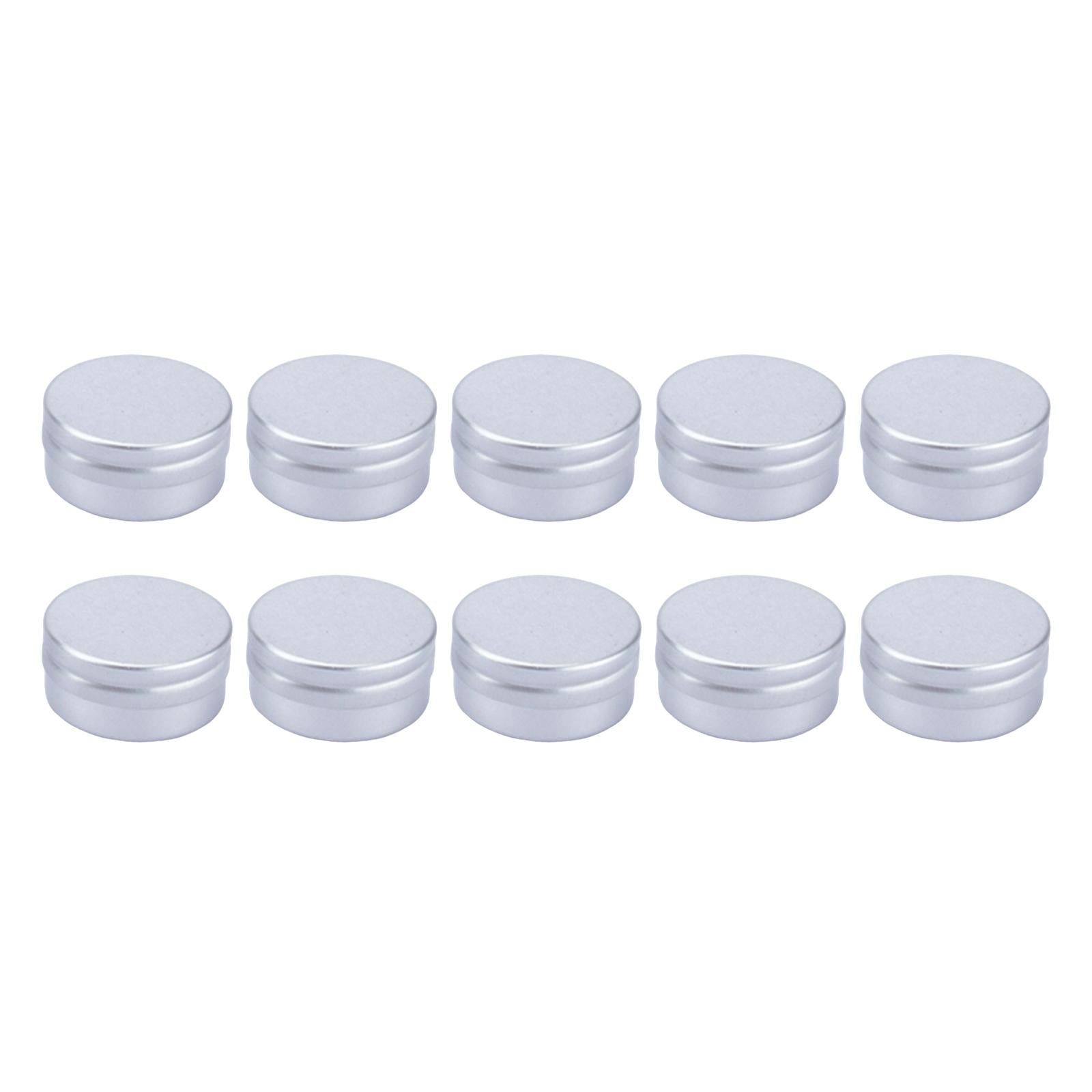 10x Screw Top Round Aluminum Tins with Screw Caps for Cosmetic DIY Salve