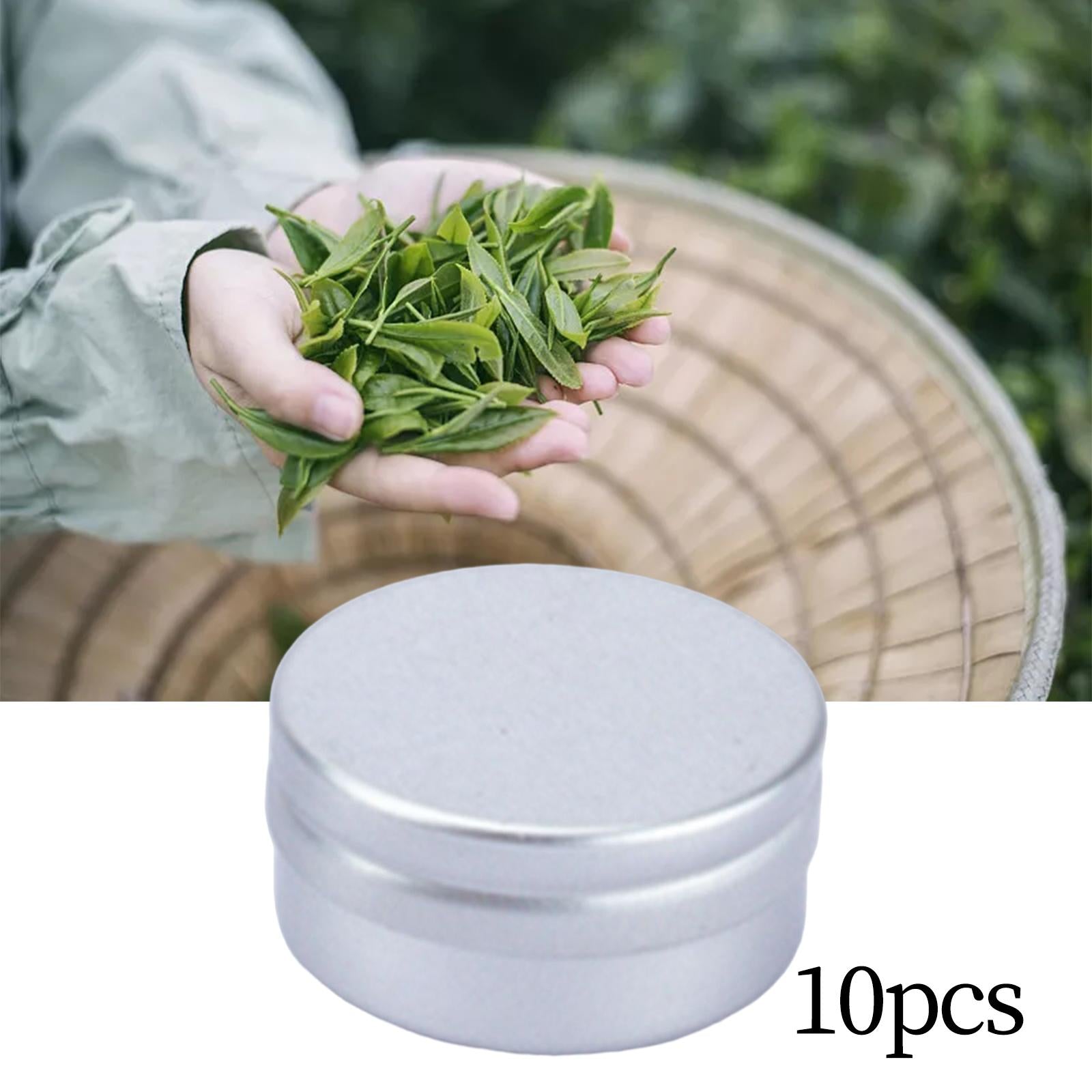 10x Screw Top Round Aluminum Tins with Screw Caps for Cosmetic DIY Salve