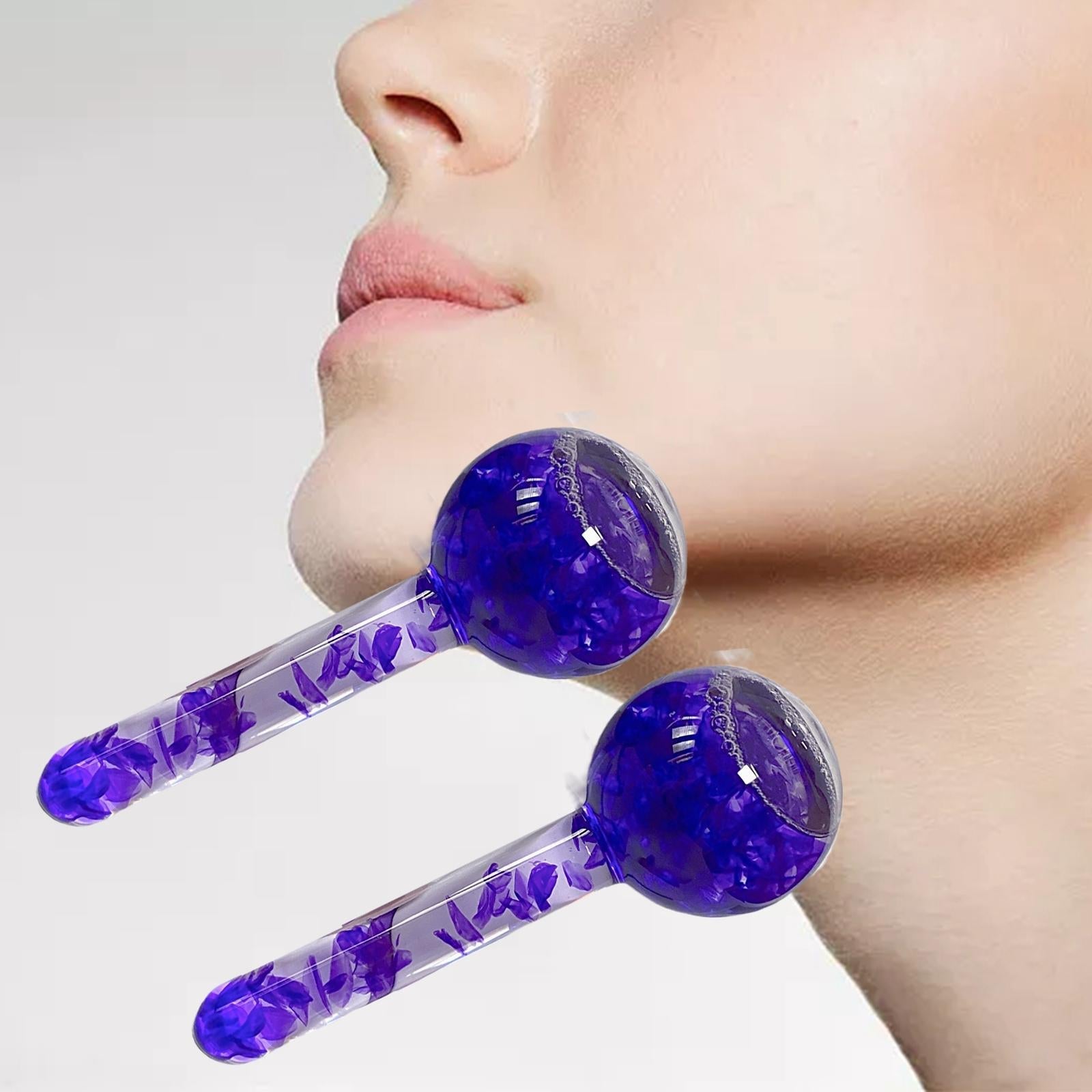 2Pcs Cooling Face Roller Enhance Circulation Purple