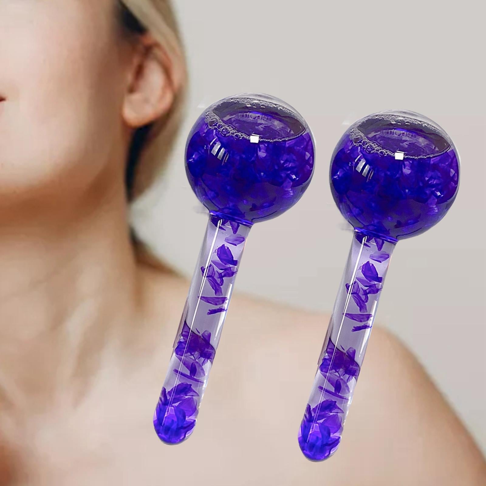 2Pcs Cooling Face Roller Enhance Circulation Purple