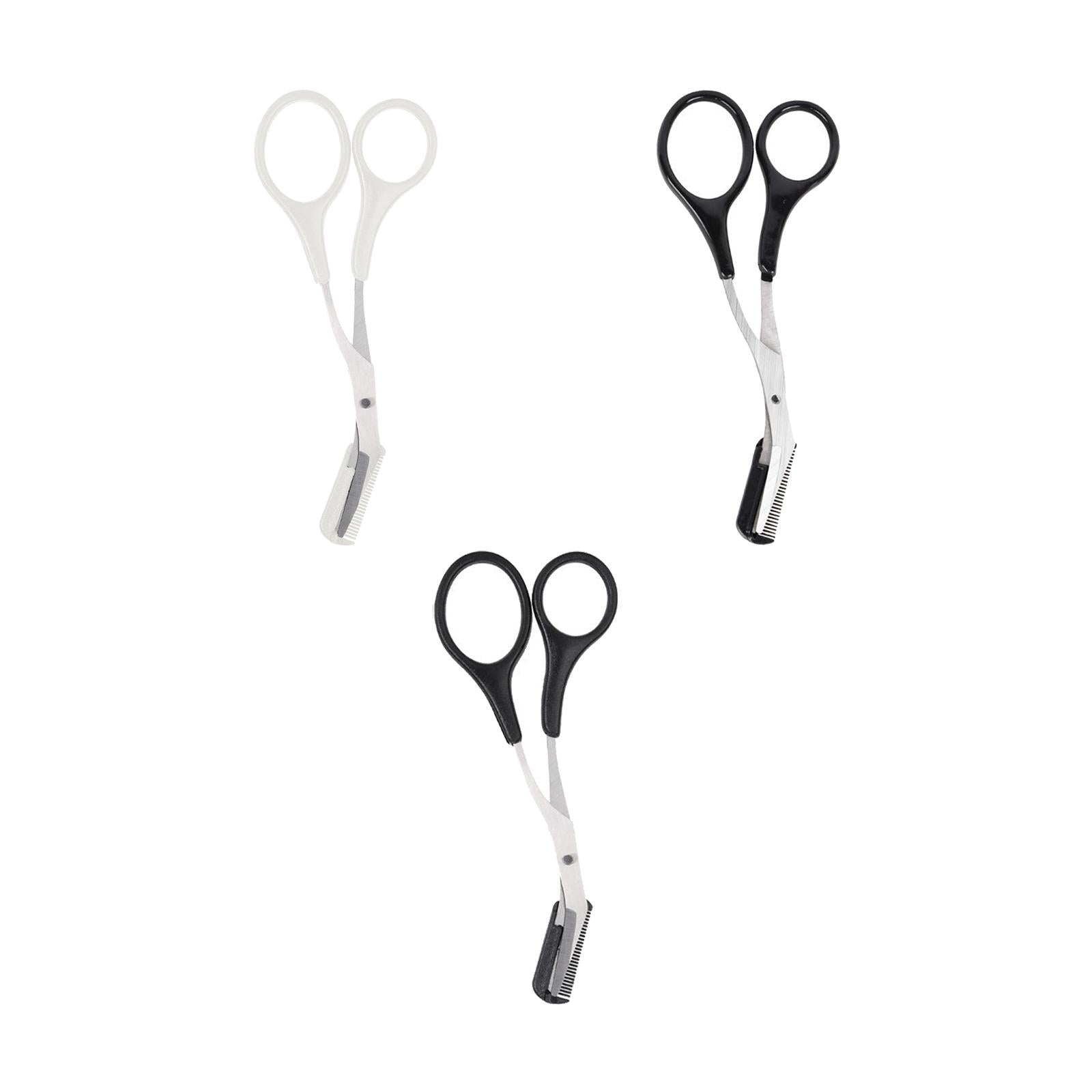 3xEyebrow Scissor with Comb Unisex Scissors for Makeup Cosmetic Grooming A