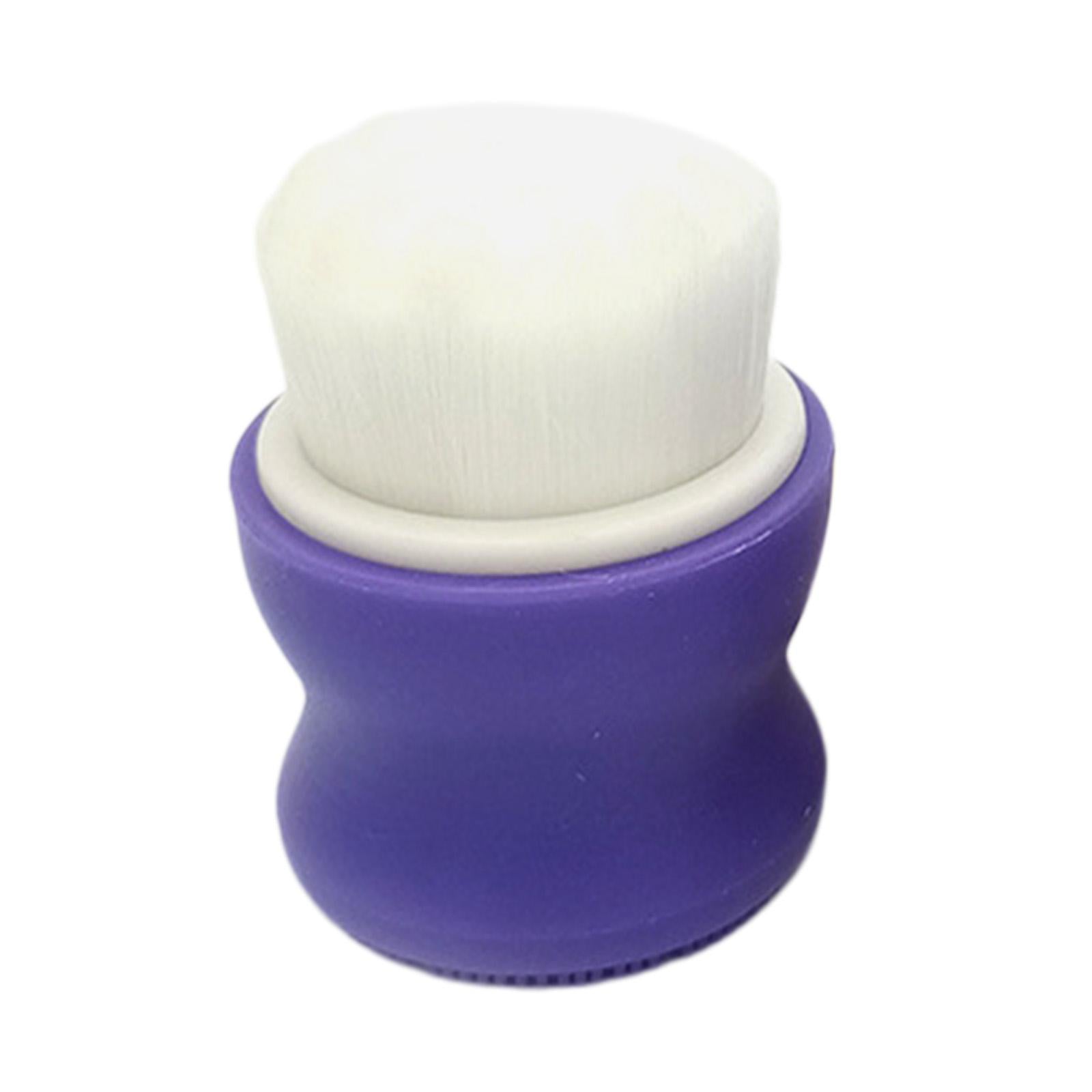 4xManual Face Washing Brush Soft Bristle and Exfoliating Silicone Pad Purple