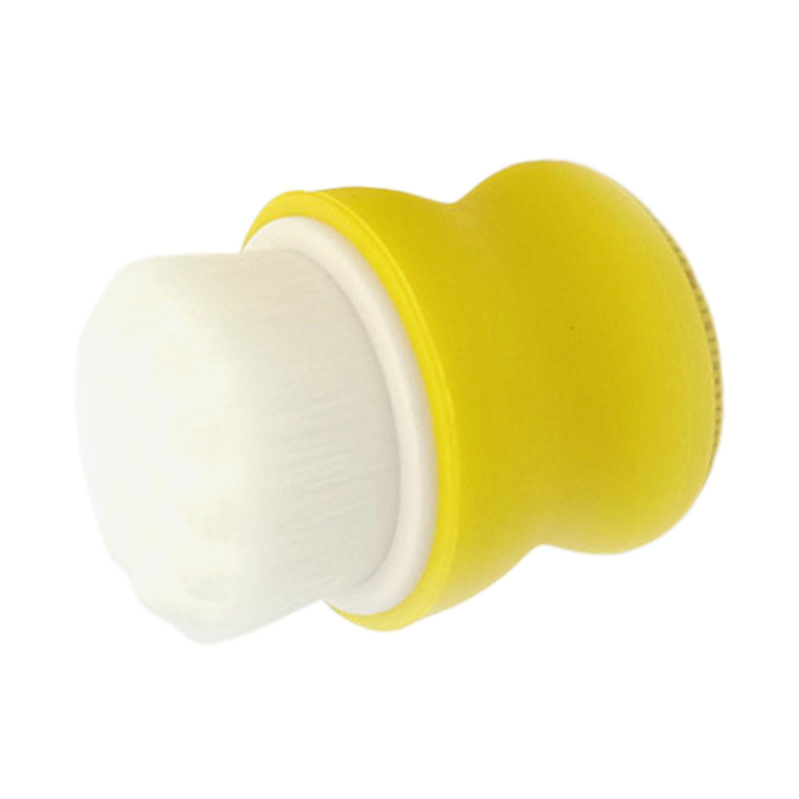 4xManual Face Washing Brush Soft Bristle and Exfoliating Silicone Pad Yellow