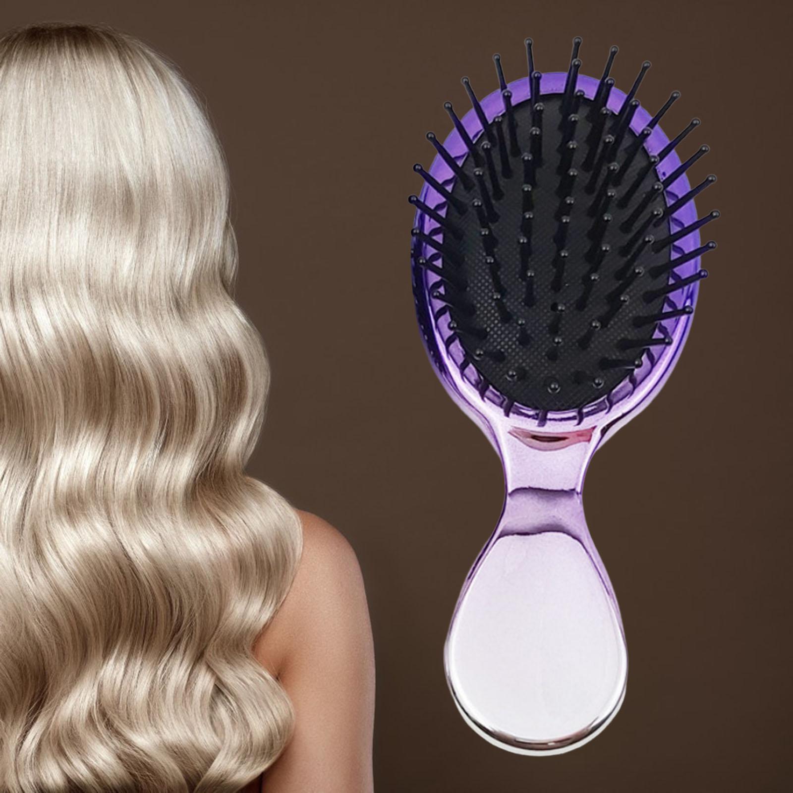 3xHair brush comb Wet Dry Hairs Types Girls Women Purple Silver 