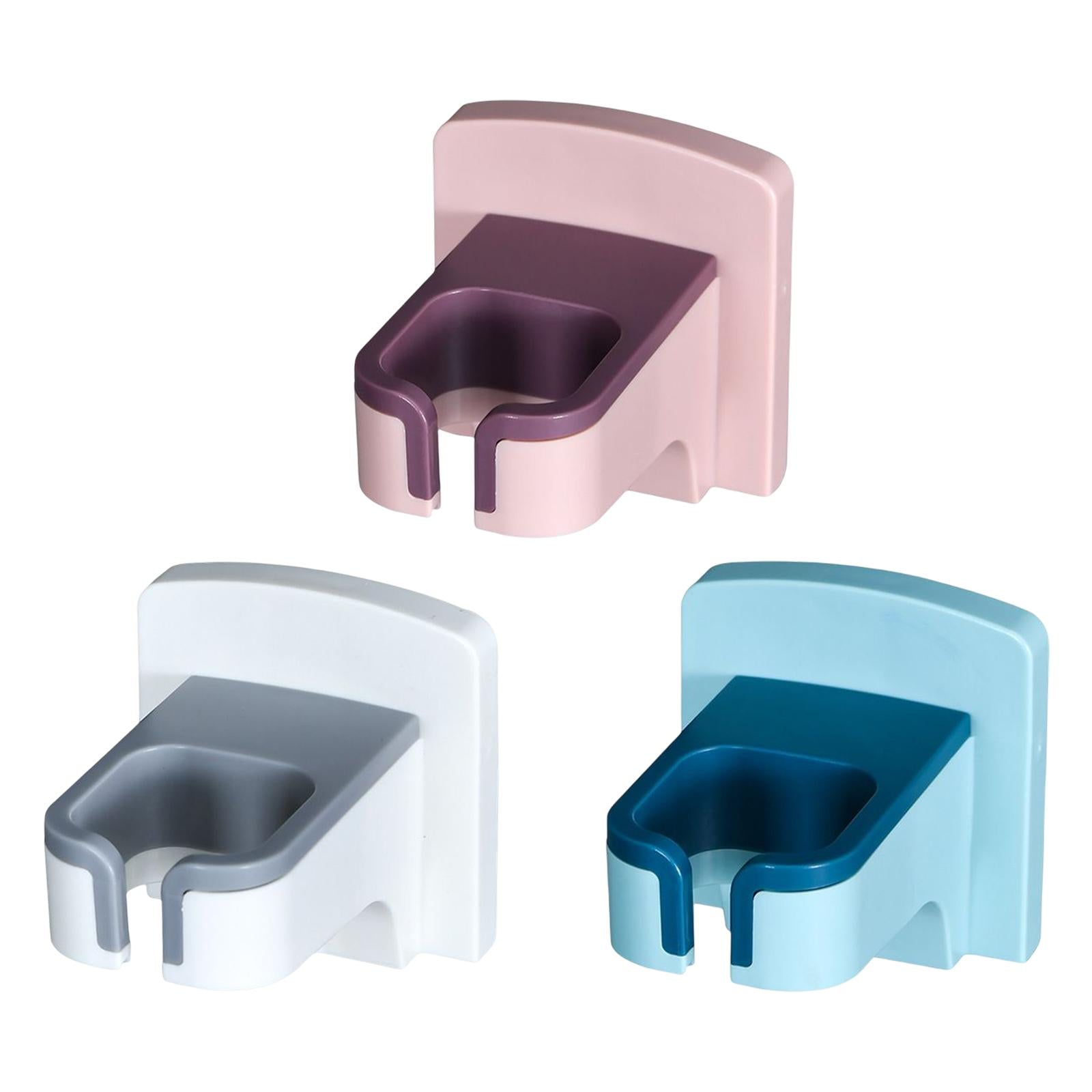 2xHair Dryer Holder Self Adhesive Storage for Bedroom Bathroom White