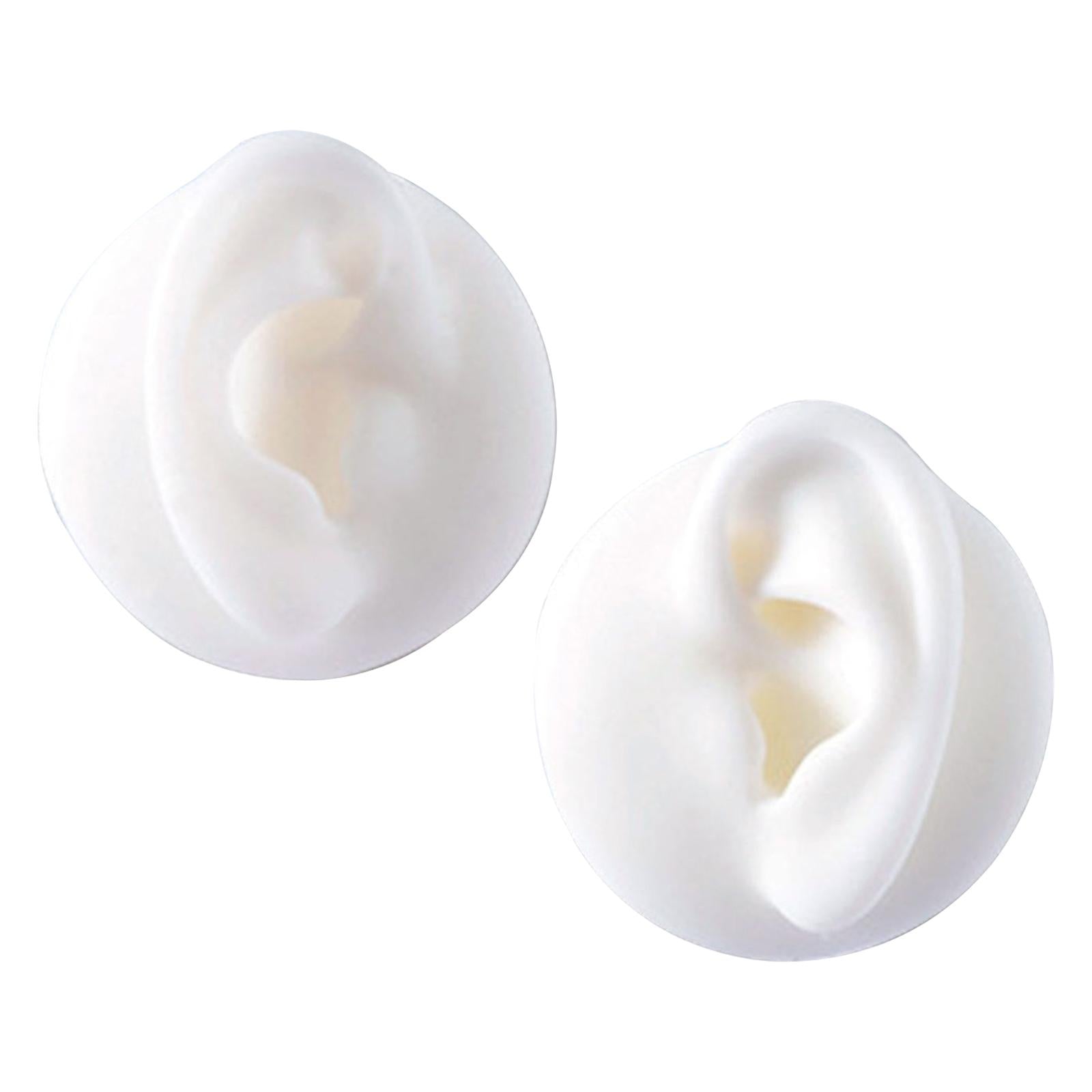 Silicone Ear Model High Simulation Ear Models Right Left for Salon Shop White