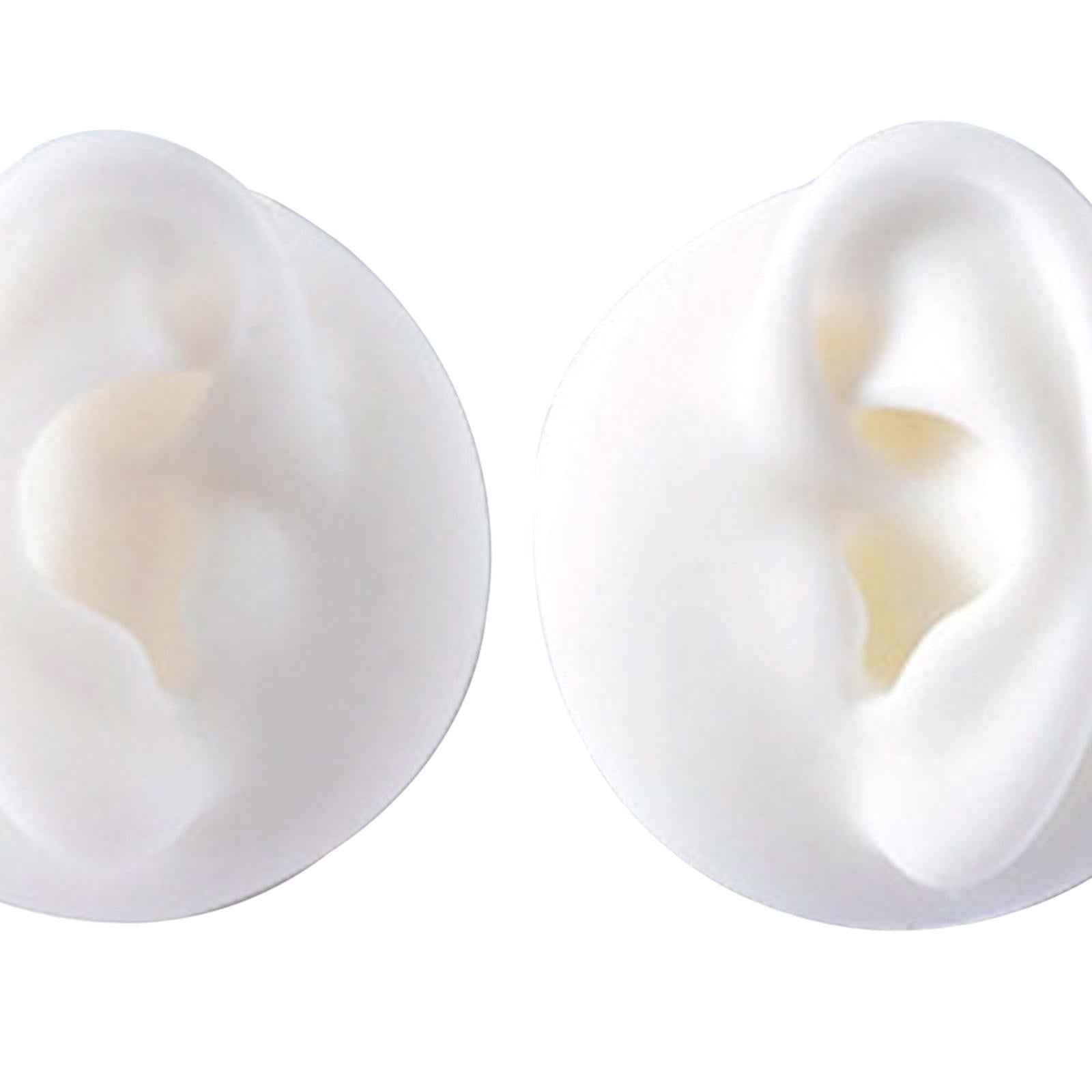 Silicone Ear Model High Simulation Ear Models Right Left for Salon Shop White