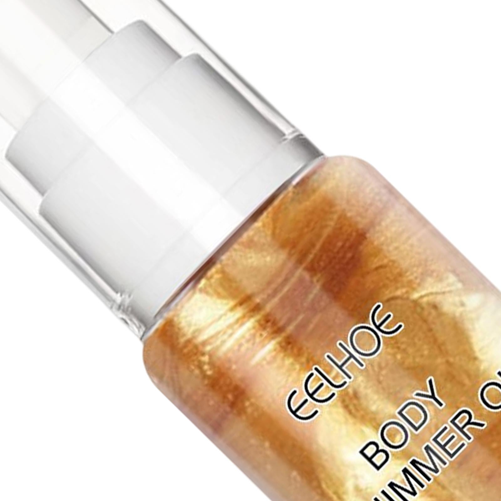 3xBody Shimmer Oil Multipleuse Moisturizing Glitter Waterproof for Make up 30G Golden
