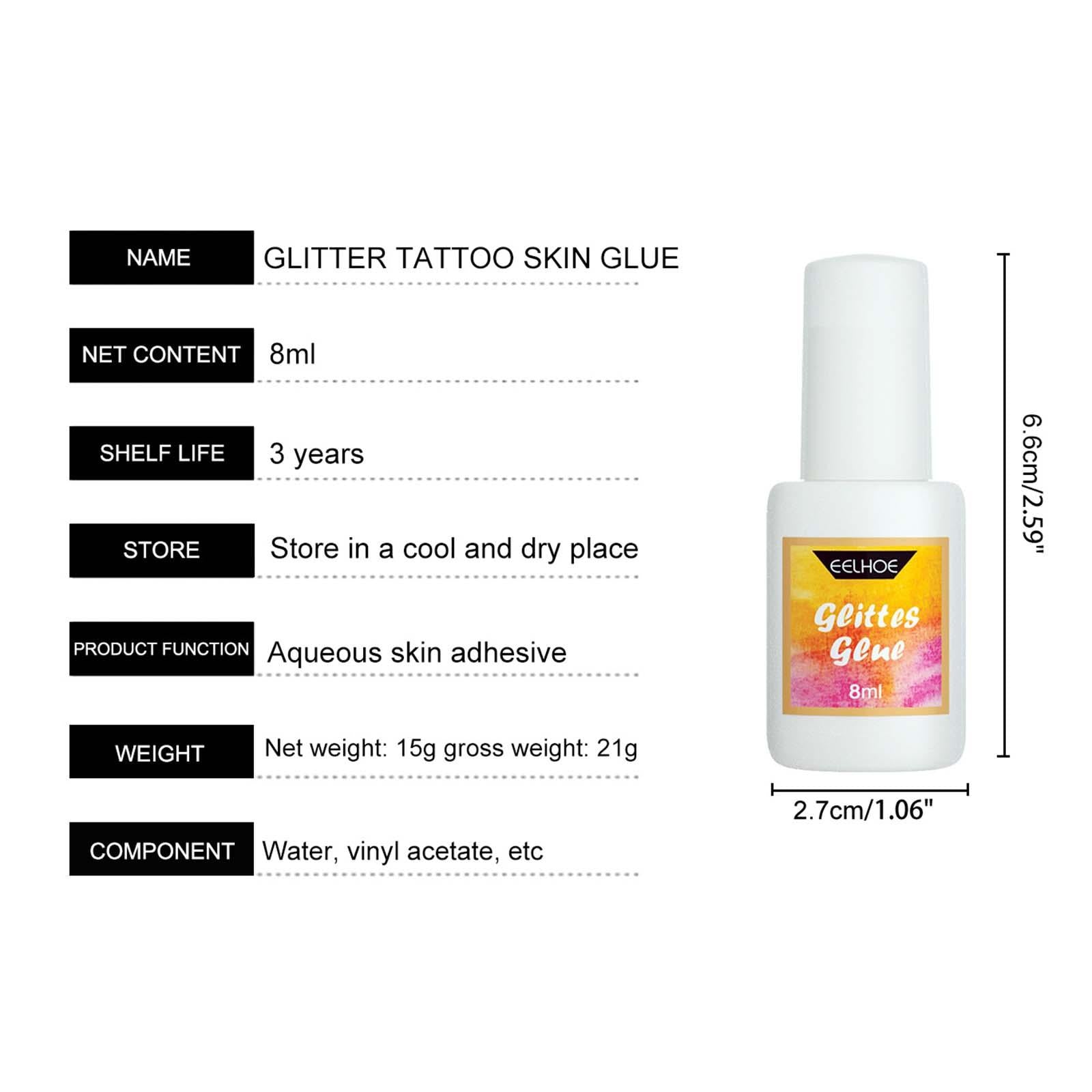 3xTemporary Tattoo Adhesive Glitter Glue Adhesive Primer Glue for Festival