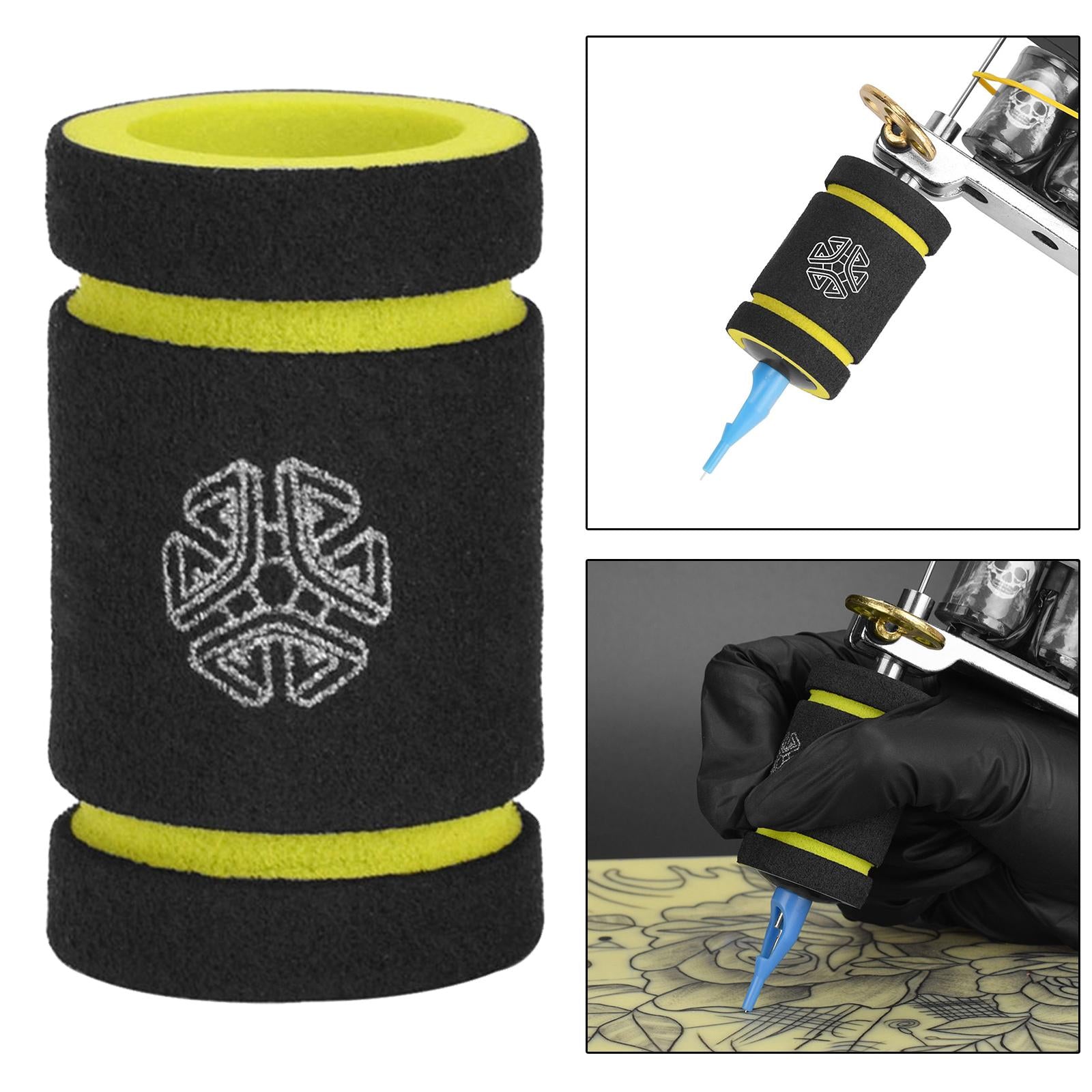 4x22mm Tattoo Grip Cover for 1inch Tattoo Tube Grips Wrap Tattoo Pen Cover Yellow