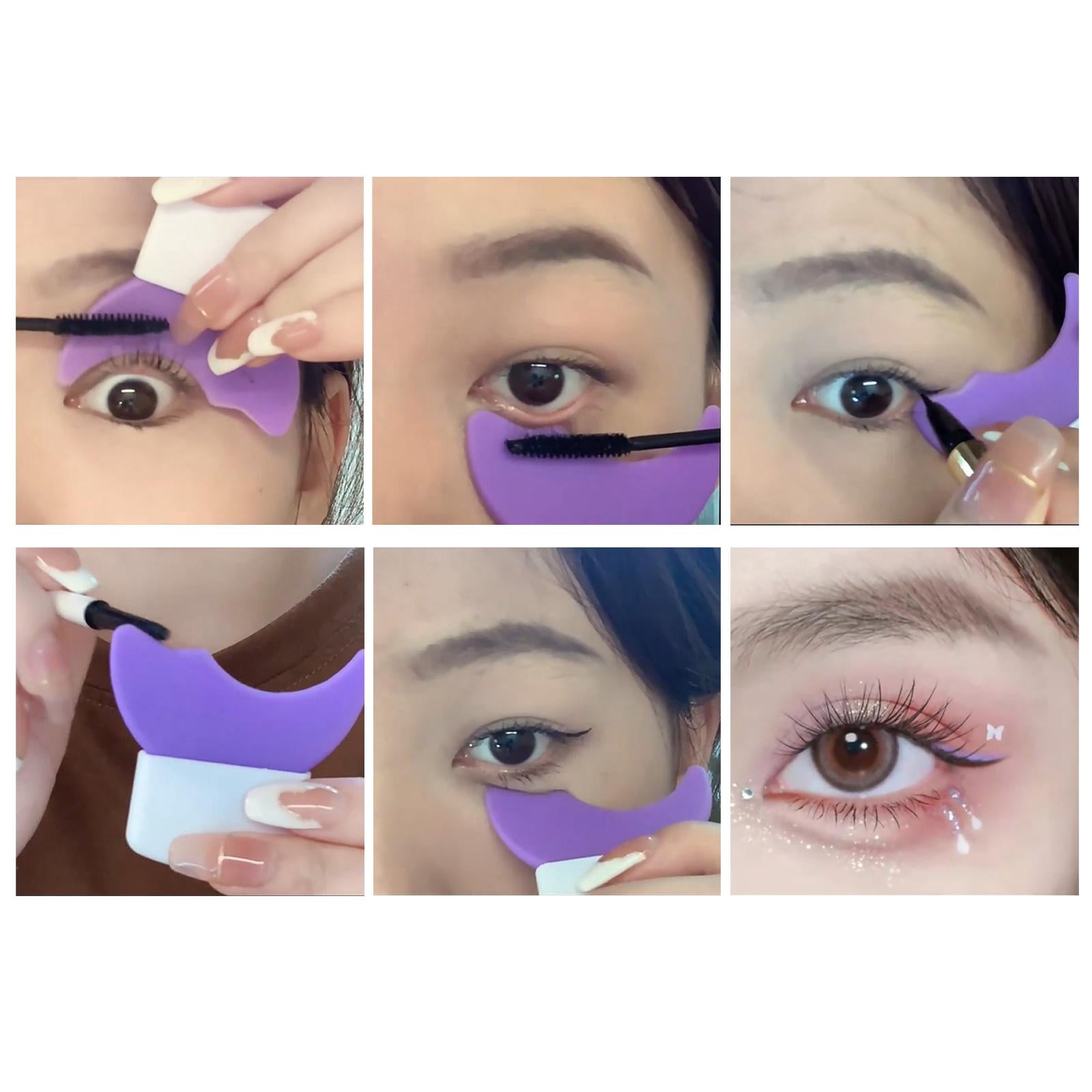 3xMultifunctional Eye Makeup Aids for Makeup Eyelash Grooming Comb Women White