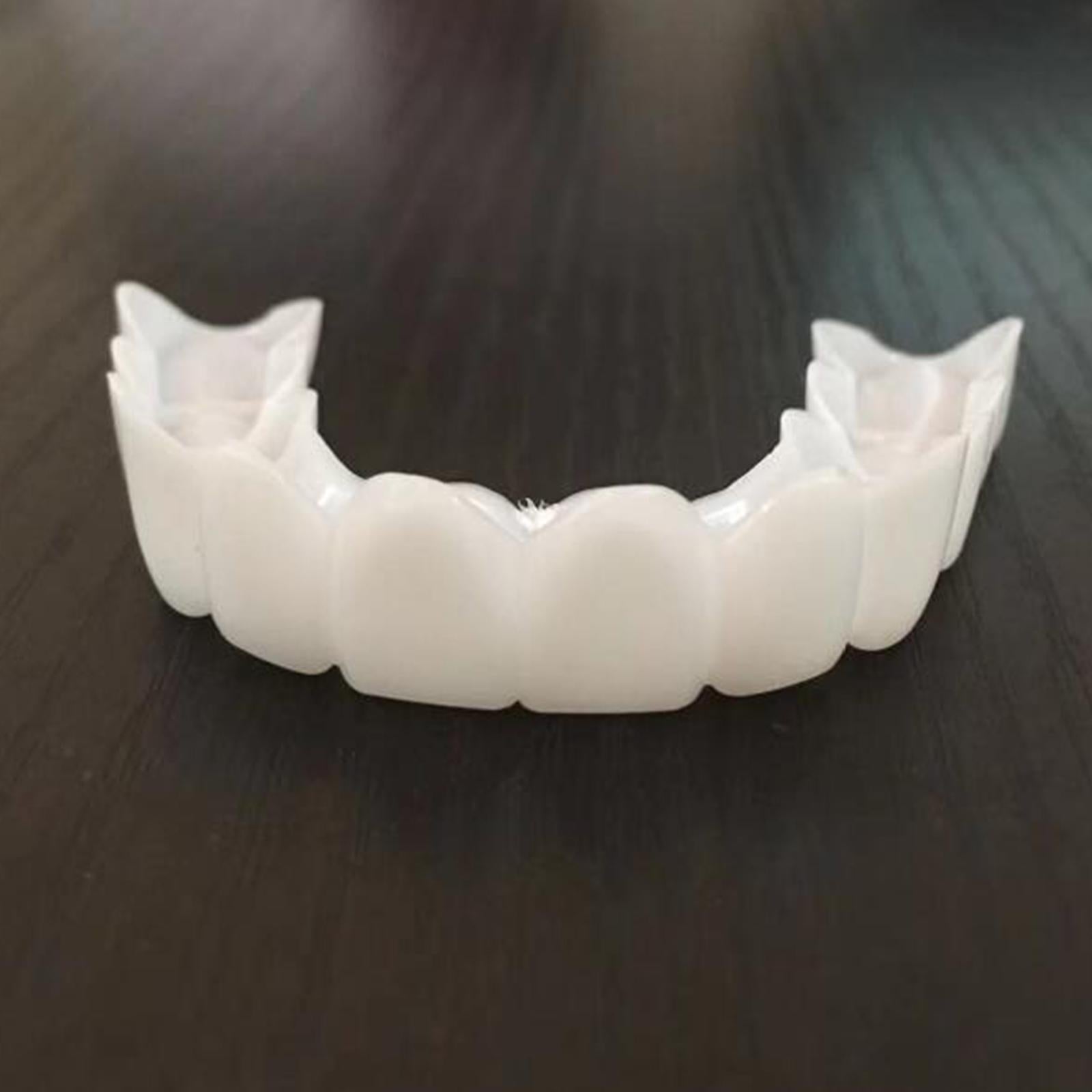 3xResin Teeth Veneers Comfortable Dentures Tooth Cover Removable Reusable Upper Cover 