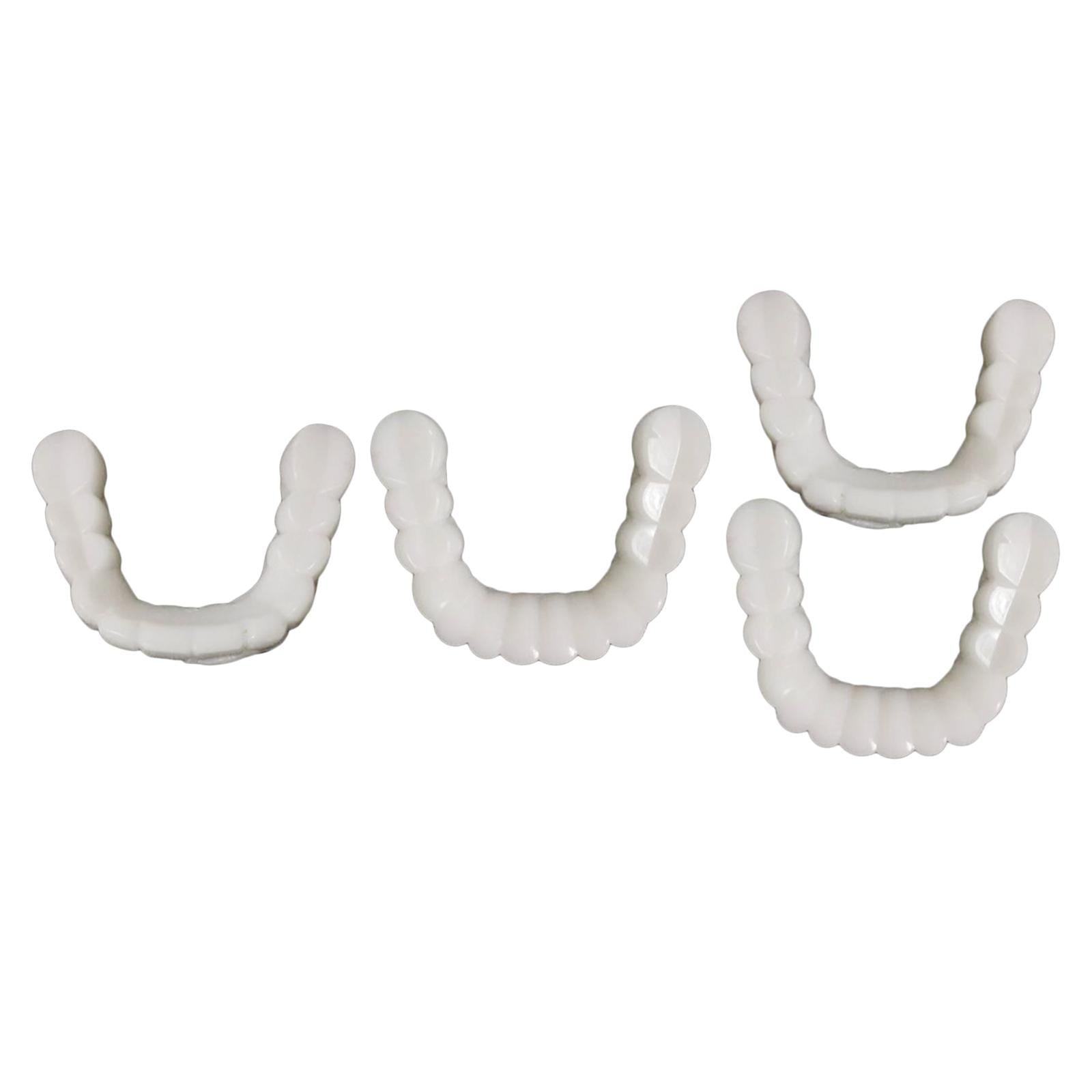2xResin Teeth Veneers Comfortable Dentures Tooth Cover Removable Reusable Upper Cover 