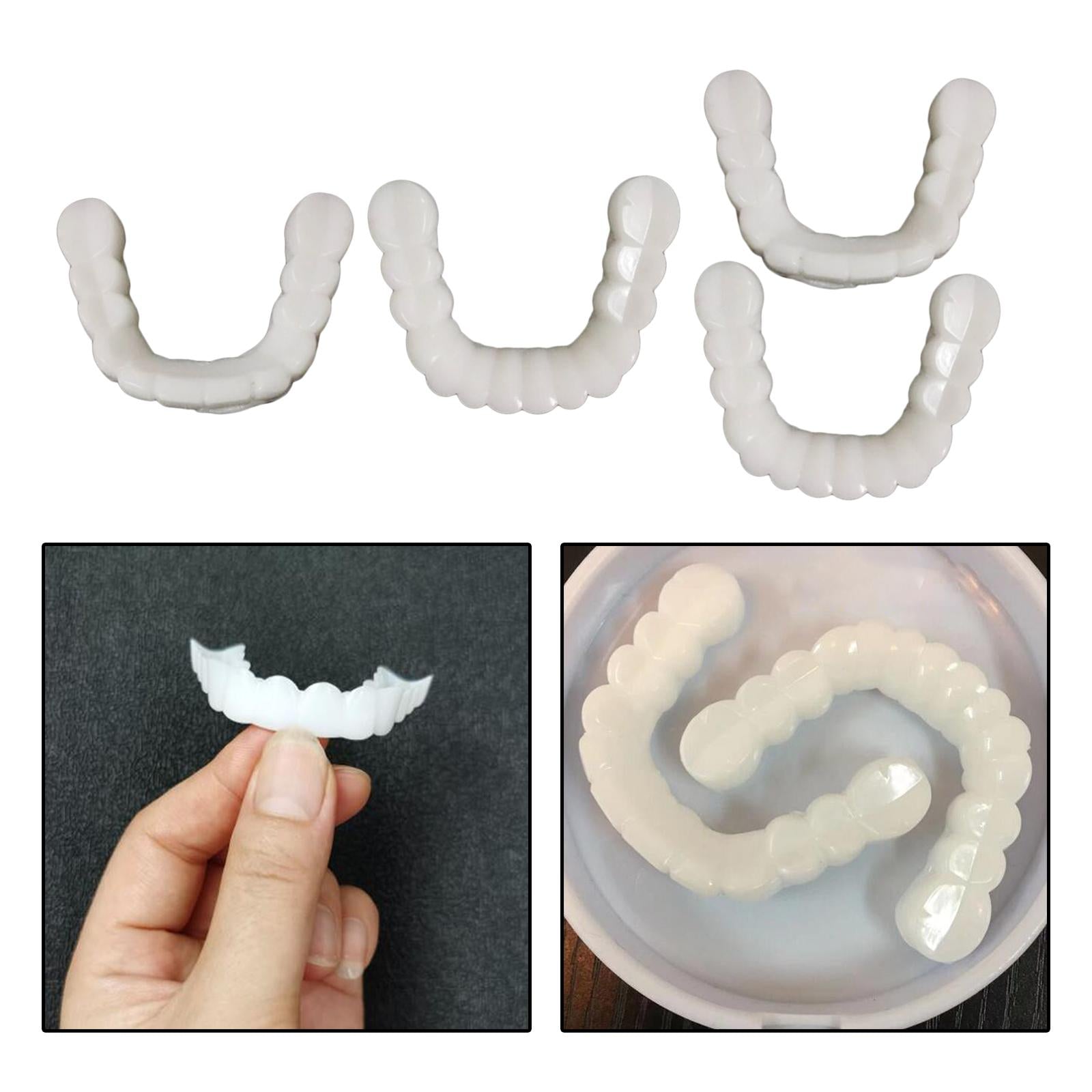 3xResin Teeth Veneers Comfortable Dentures Tooth Cover Removable Reusable Upper Cover 