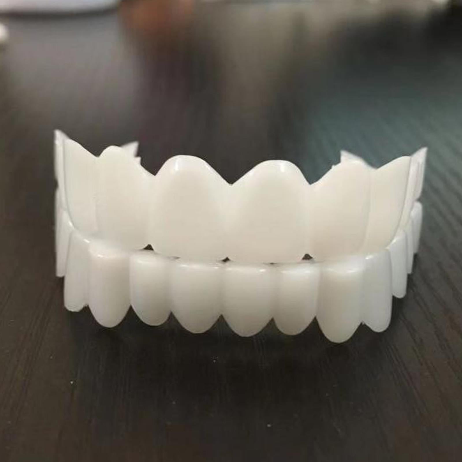 3xResin Teeth Veneers Comfortable Dentures Tooth Cover Removable Reusable Lower Cover