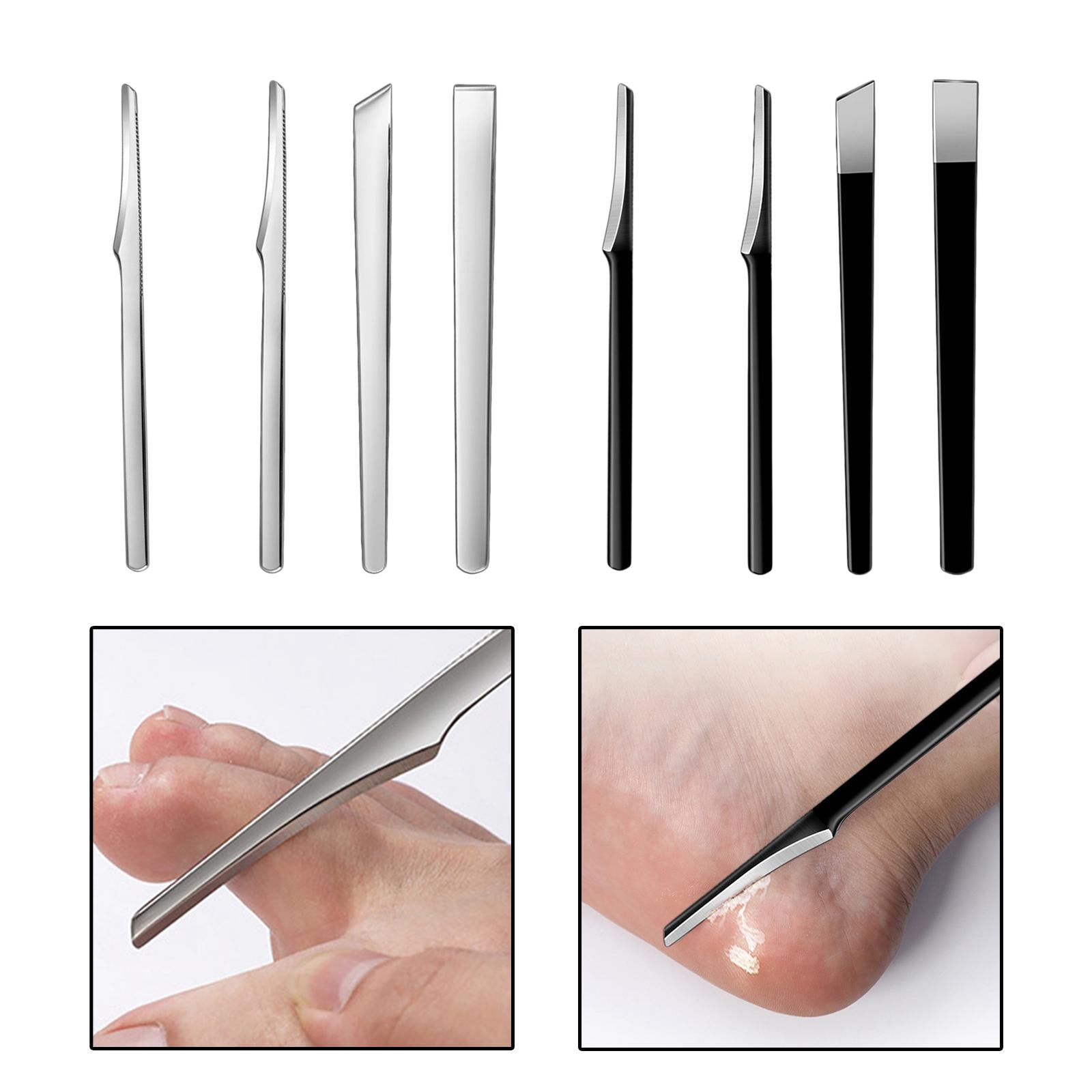 2xPedicure Knife Dead Skin Corn Foot Callus Remover Foot Scrubber foot Pedicure Silver 1Pcs 