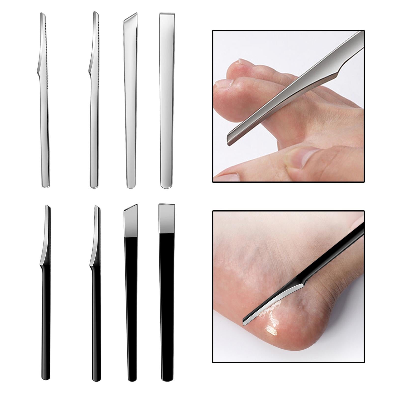 2xPedicure Knife Dead Skin Corn Foot Callus Remover Foot Scrubber foot Pedicure Silver 1Pcs 