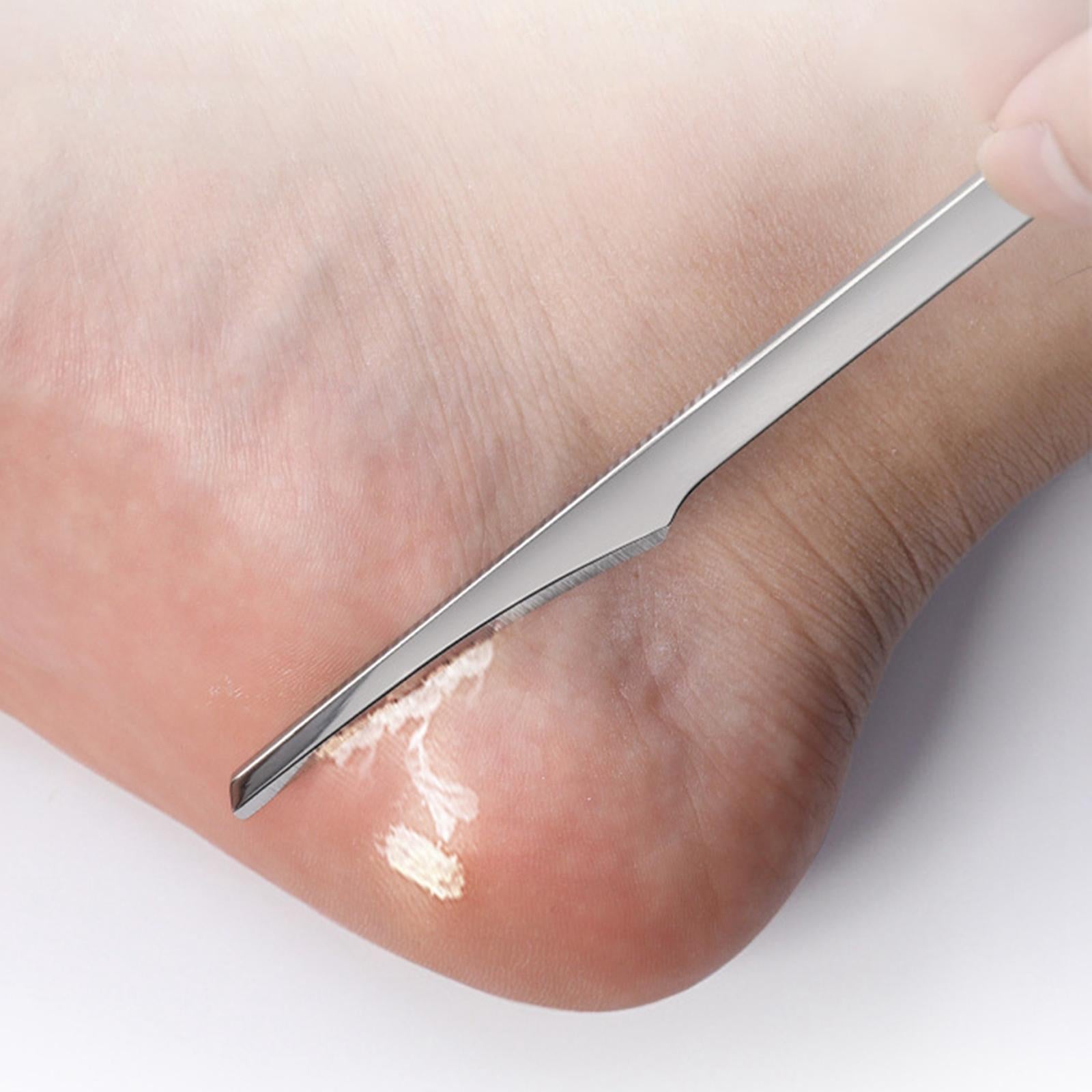 4xPedicure Knife Dead Skin Corn Foot Callus Remover Foot Scrubber foot Pedicure Silver 3Pcs 