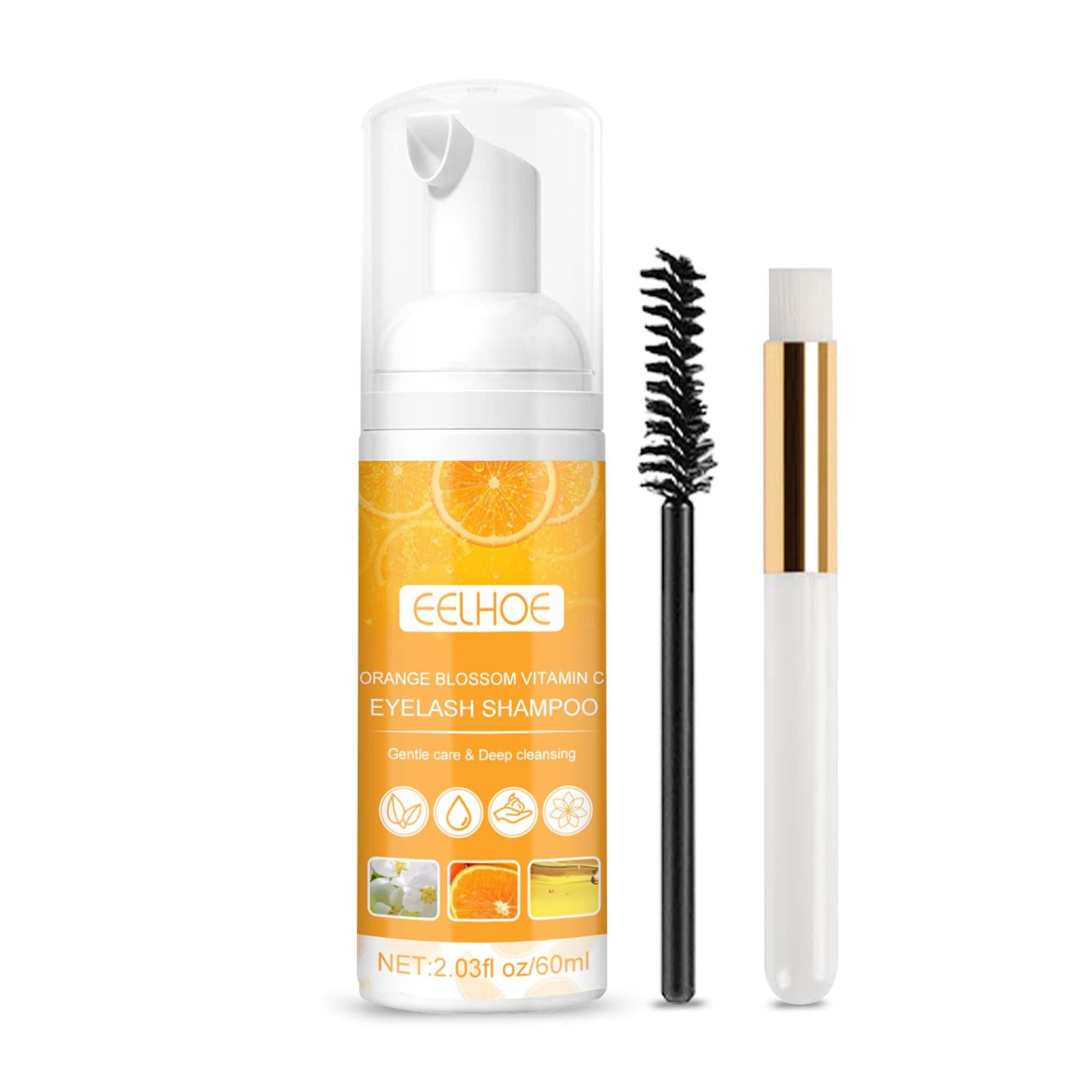 2xEyelash Shampoo for Eyelash Extension with Brush Portable for Salon Home Use
