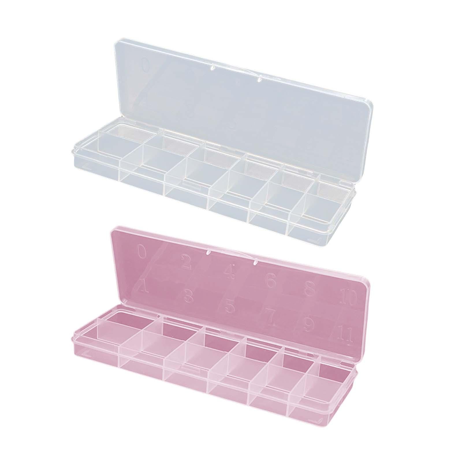 3x12 Slots Nail Tips Organizer Box Empty for False Nail Tips Art Crafts Beads Transparent  