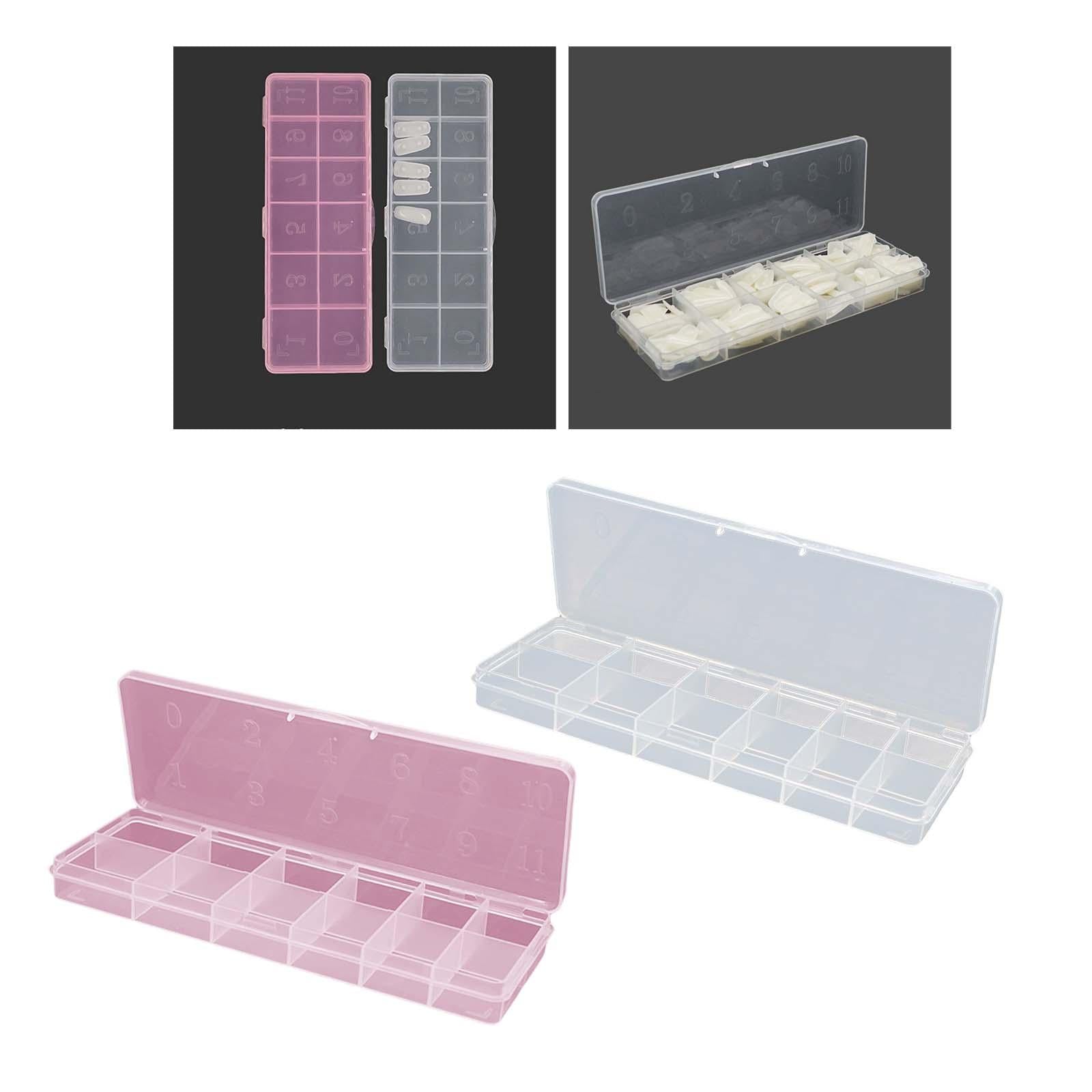 3x12 Slots Nail Tips Organizer Box Empty for False Nail Tips Art Crafts Beads Transparent  