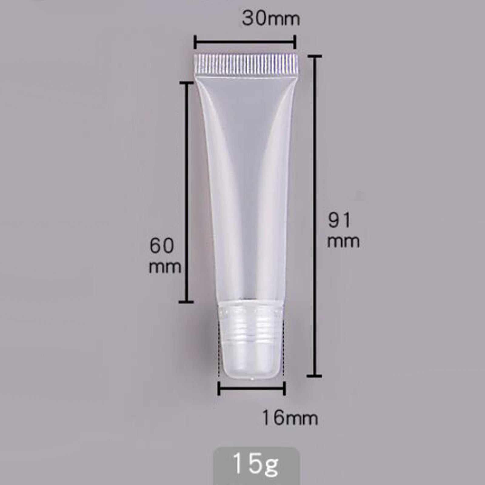 2x10x Lip Gloss Tubes Soft Empty Clear for Makeup DIY Lipgloss Base 15g