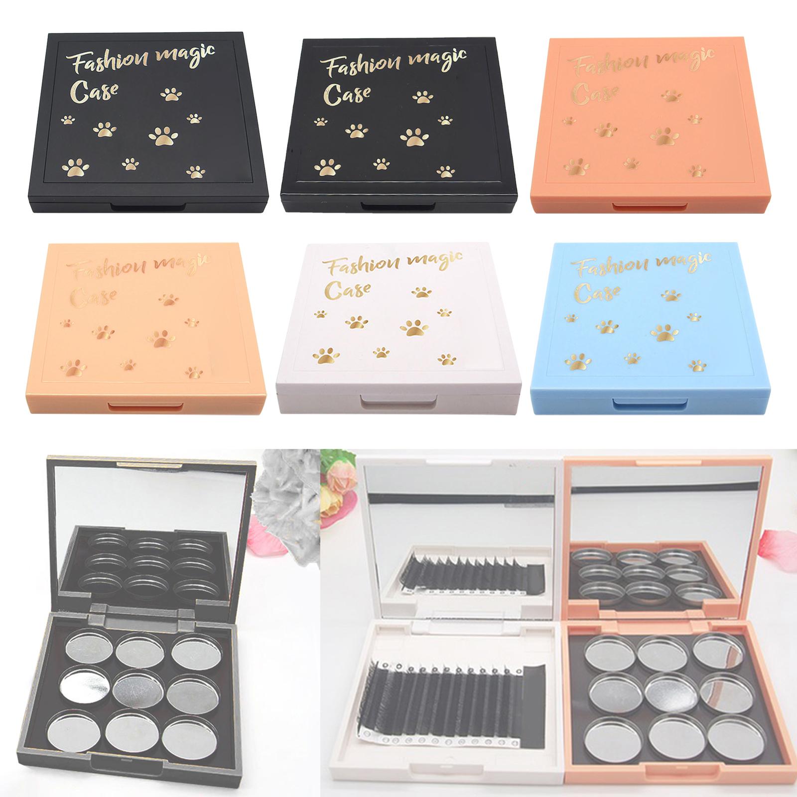 2xEmpty Magnetic Eyeshadow Palette Large with Mirror for Lipstick Eyeshadow Matte black