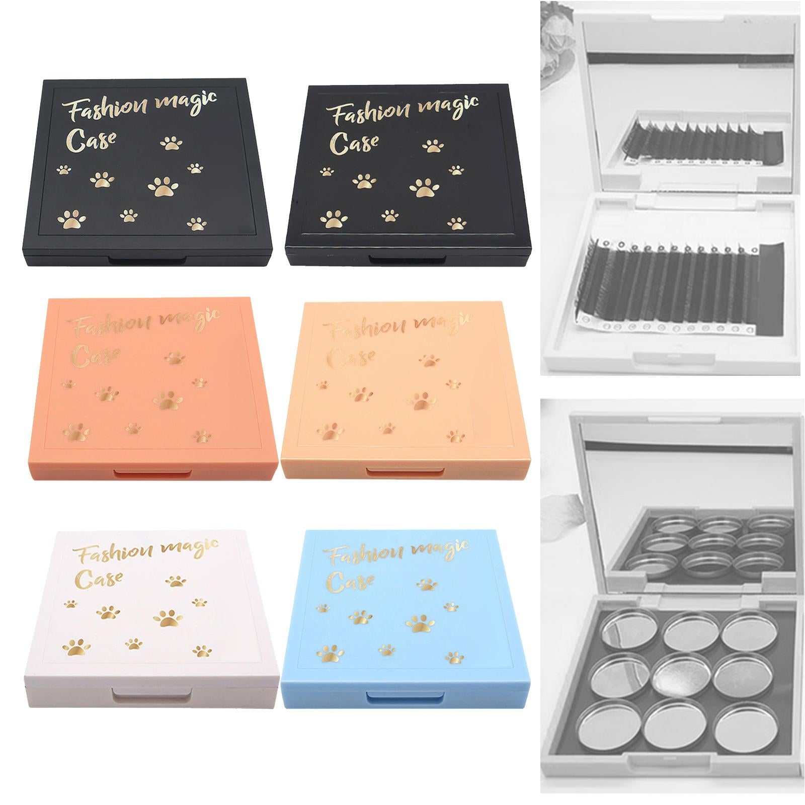 3xEmpty Magnetic Eyeshadow Palette Large with Mirror for Lipstick Eyeshadow Matte black