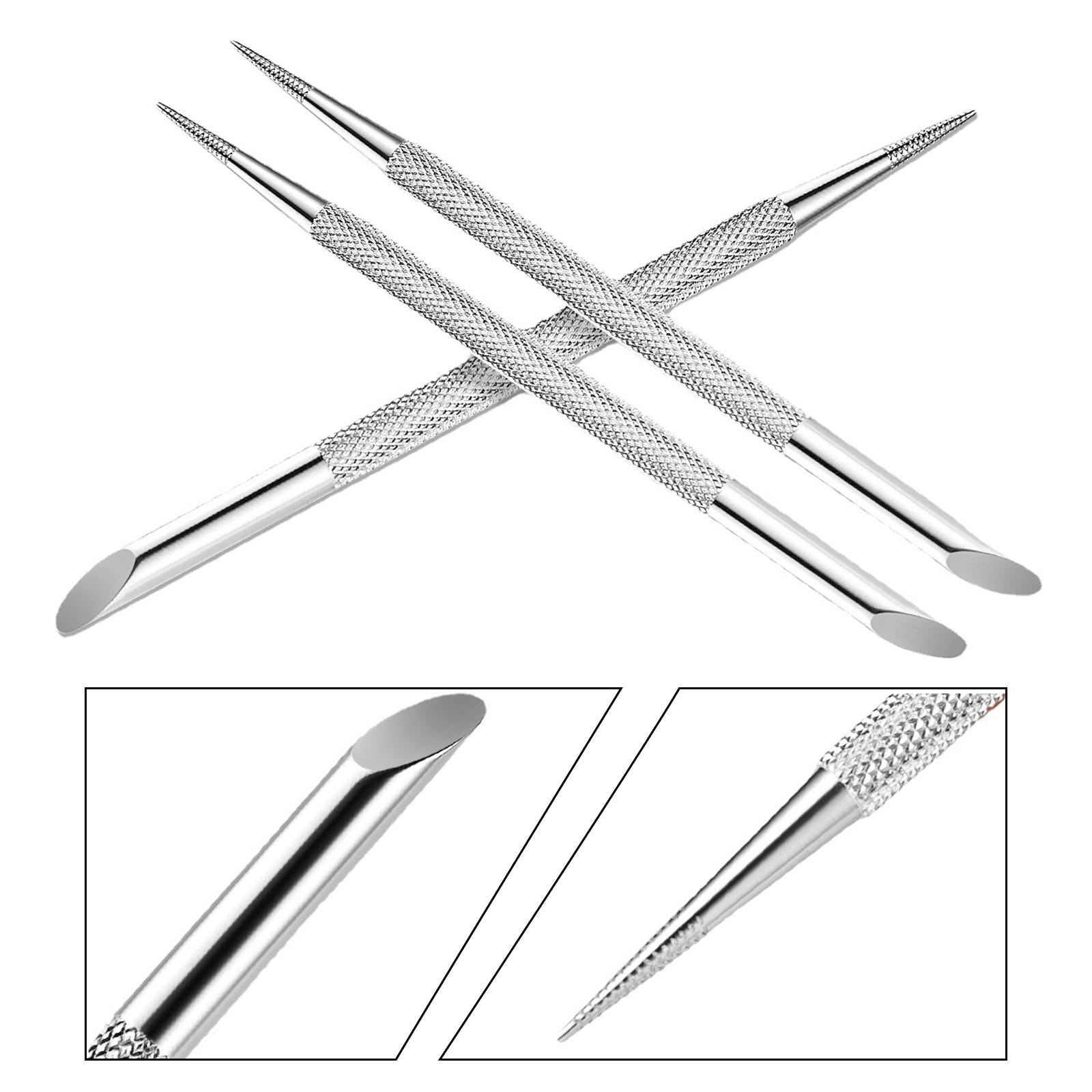 3xDual Ended Nail Cuticle Pusher Manicure and pedicures Tool Deed