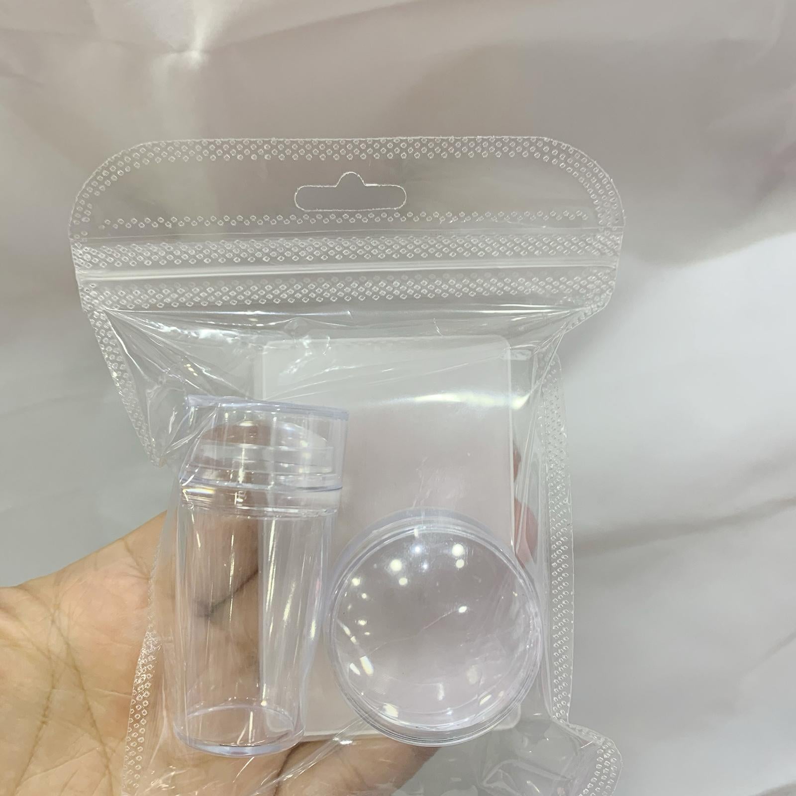 6x4 Pieces French Nail Stamper Clear Silicone Stamping Professional Detachable